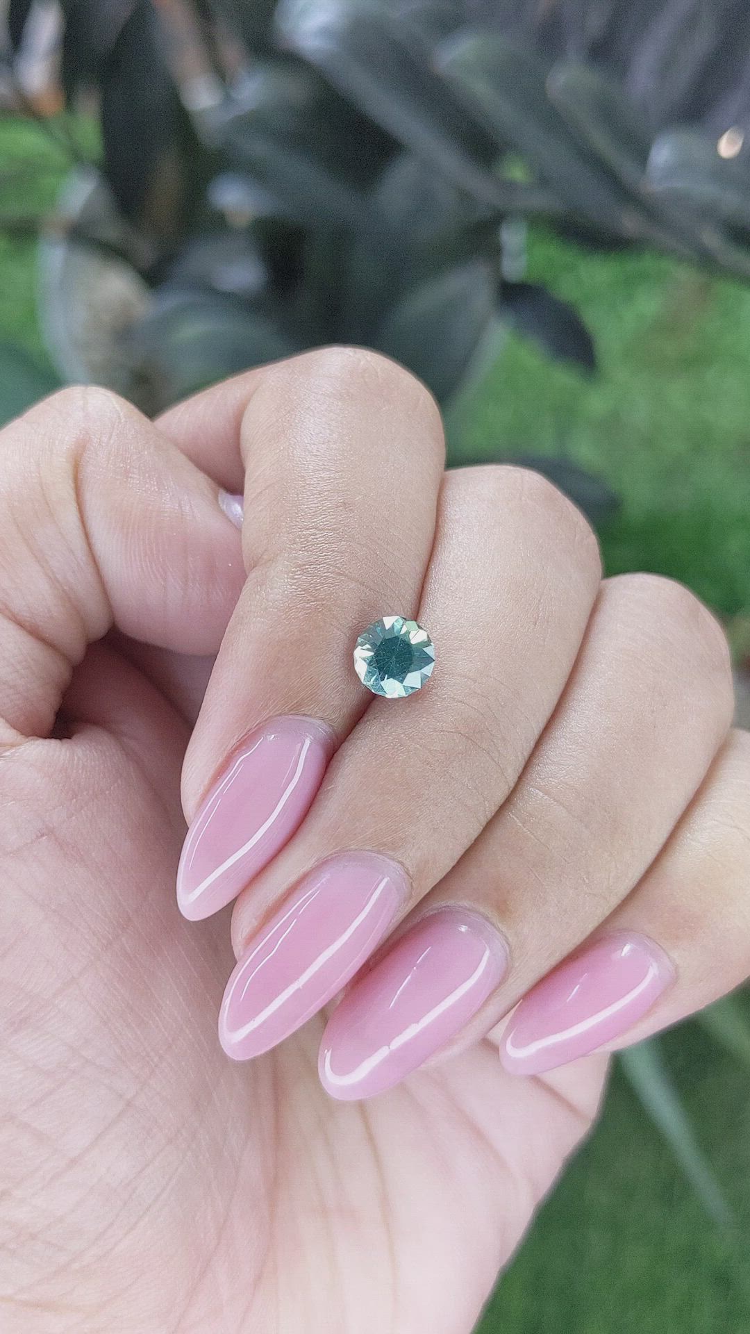 1.08 Ct. Bluish Green Sapphire from Montana Size Video