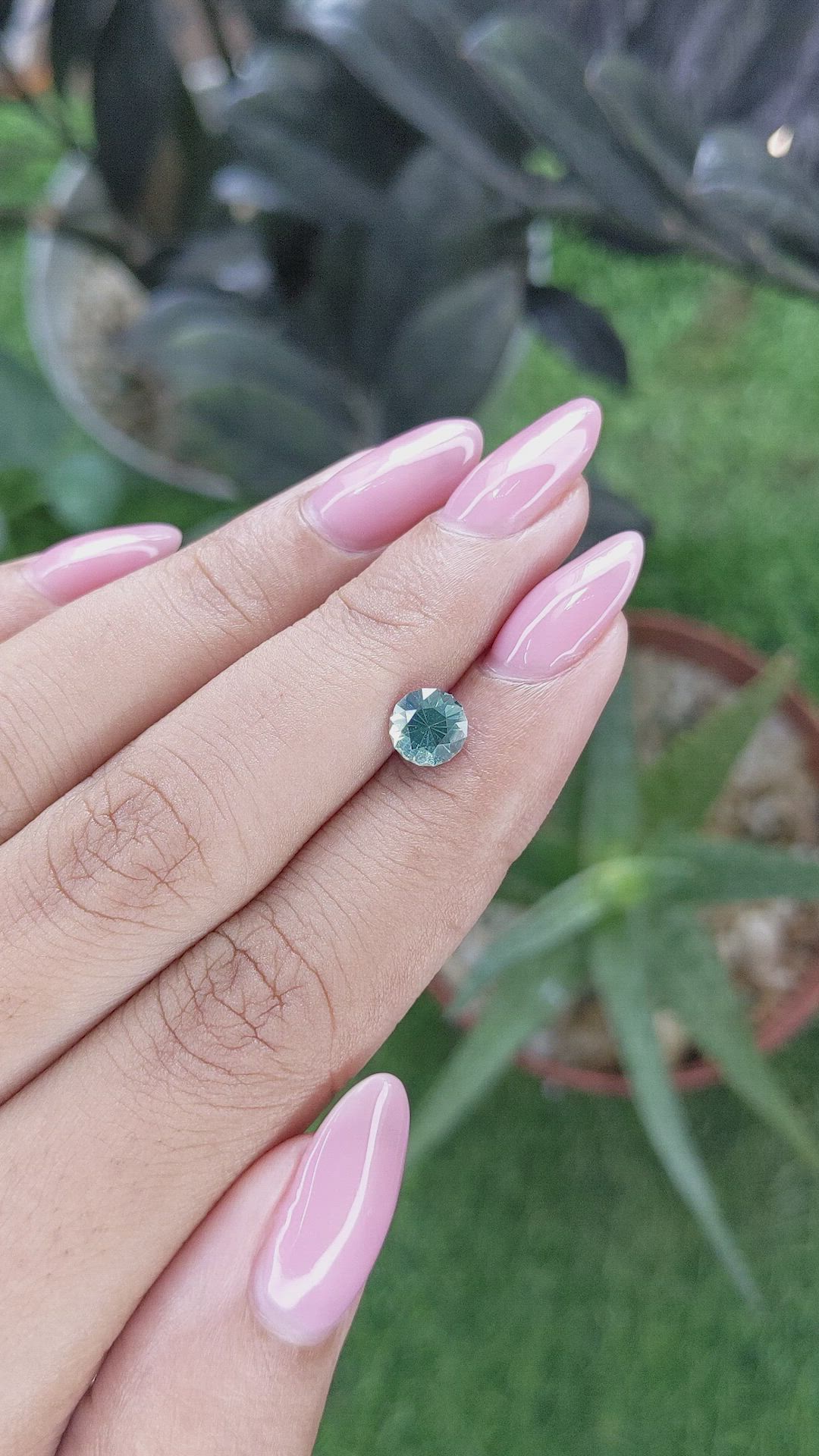 1.08 Ct. Bluish Green Sapphire from Montana Size Video