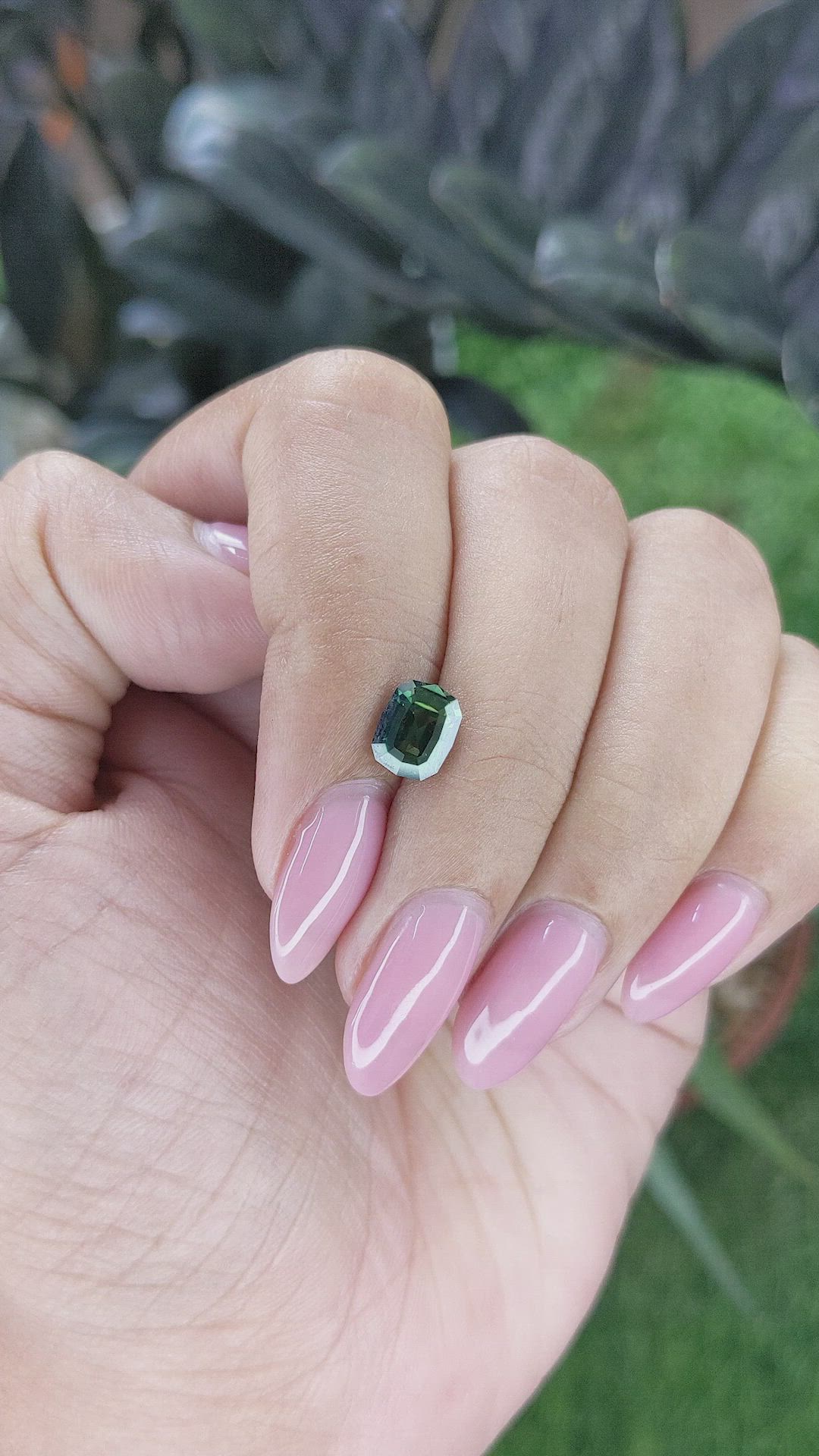 1.53 Ct. Bluish Green Sapphire from Madagascar Size Video