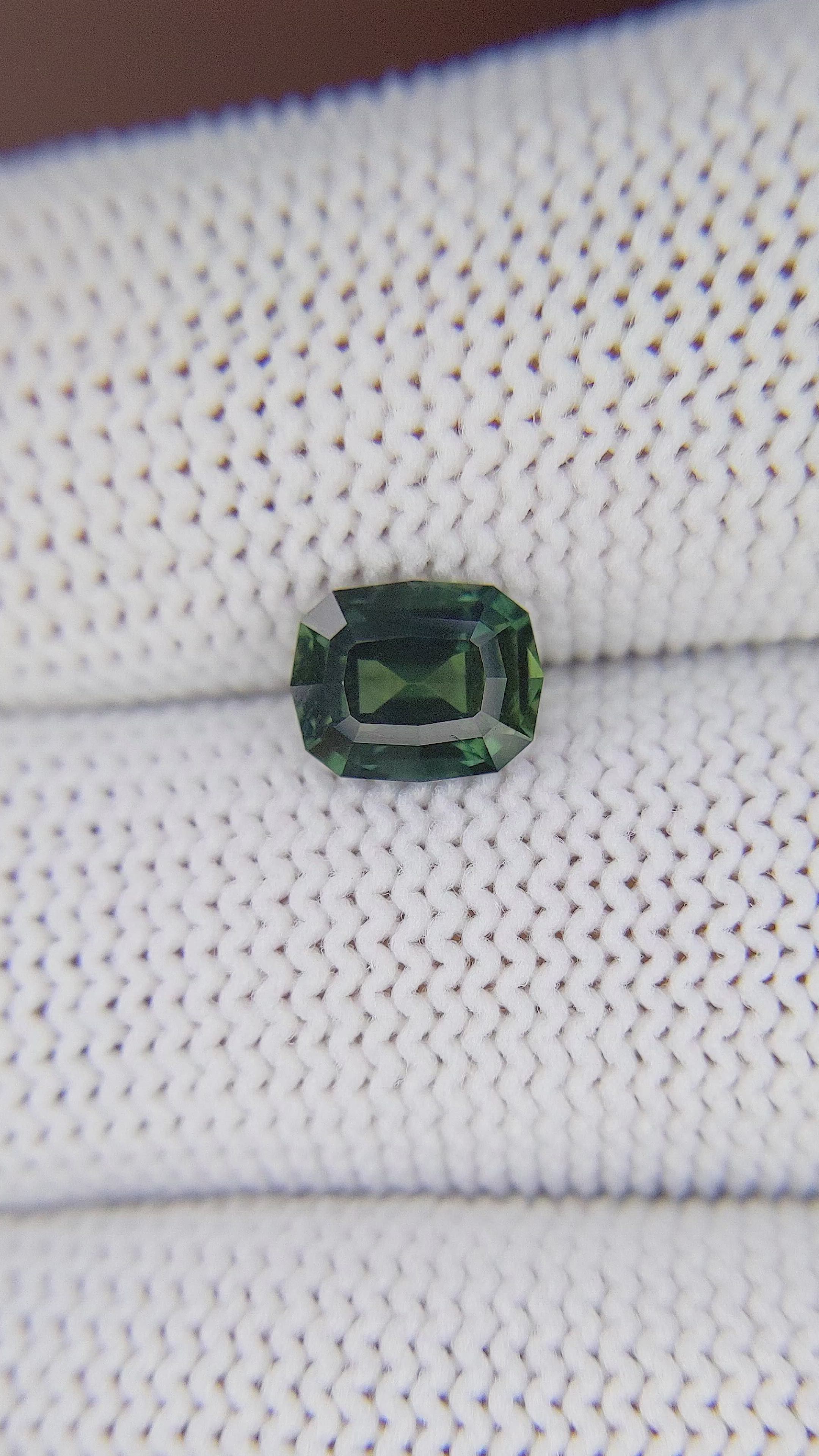 1.53 Ct. Bluish Green Sapphire from Madagascar Size Video