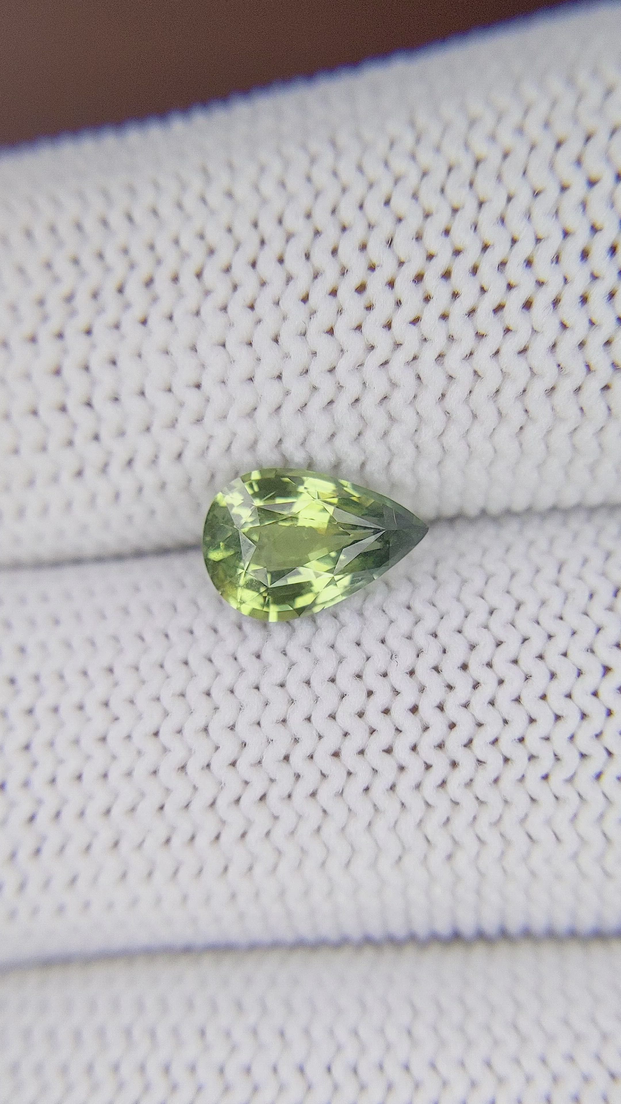 1.50 Ct. Yellowish Green Sapphire from Madagascar Size Video