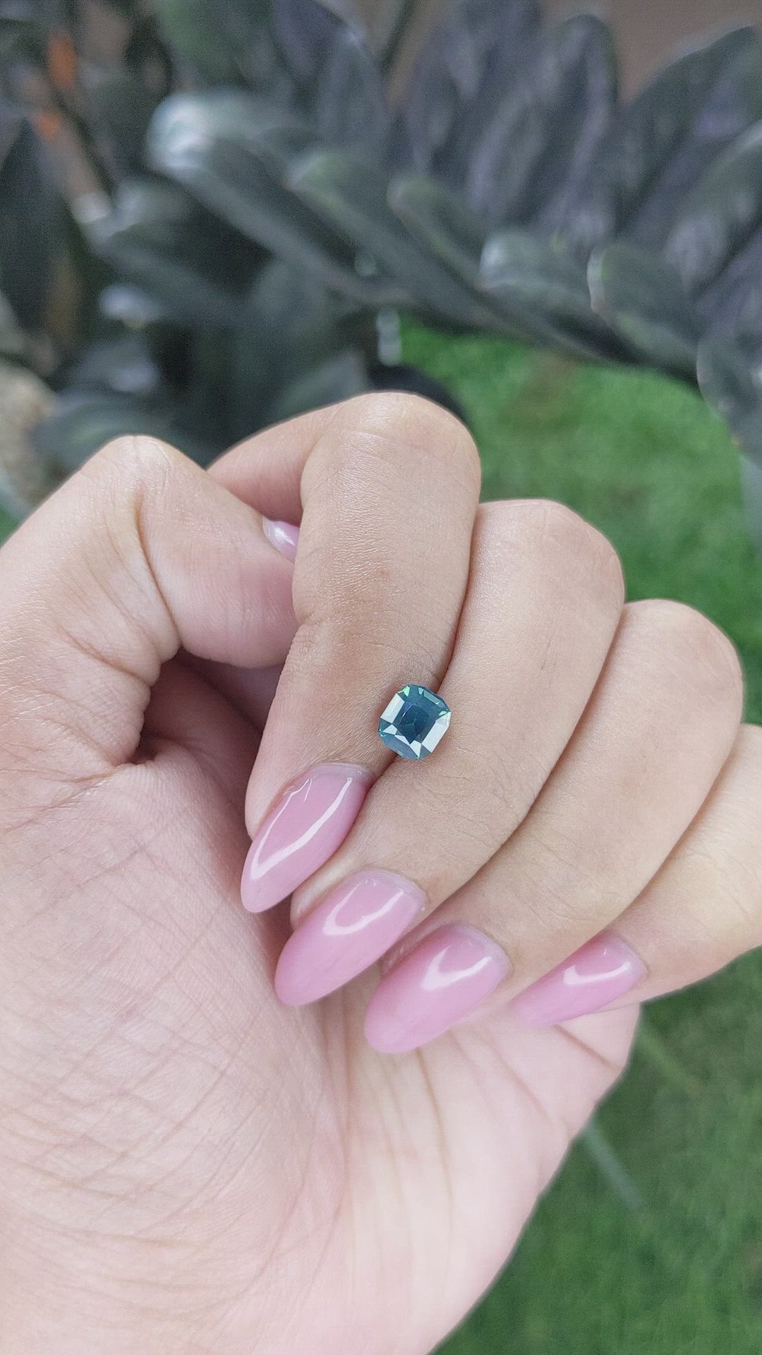 1.26 Ct. Bluish Green Sapphire from Madagascar Size Video