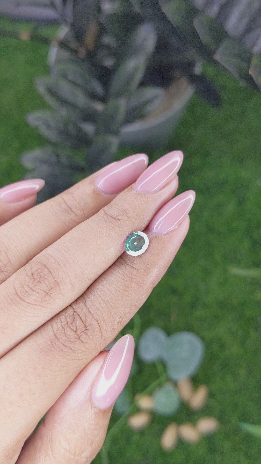1.05 Ct. Bluish Green Sapphire from Montana Size Video