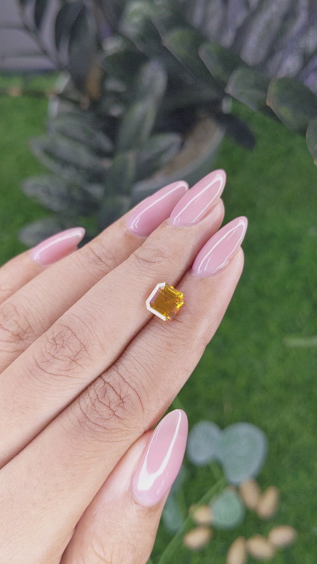 2.06 Ct. Yellowish Orange Sapphire from Ceylon (Sri Lanka) Size Video