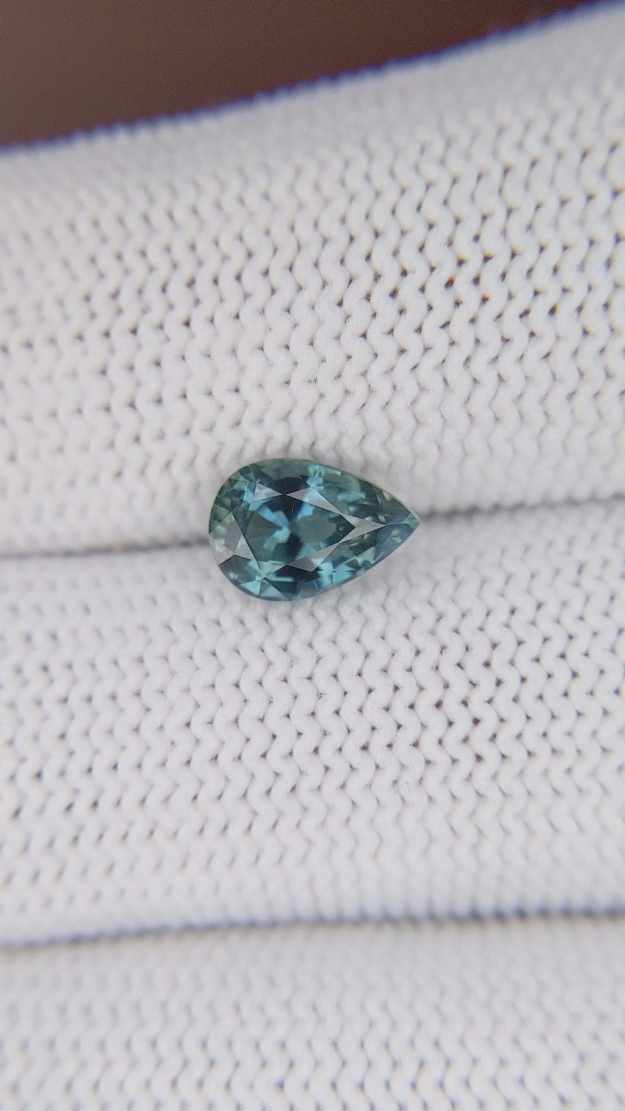 1.52 Ct. Greenish Blue Sapphire from Montana Size Video