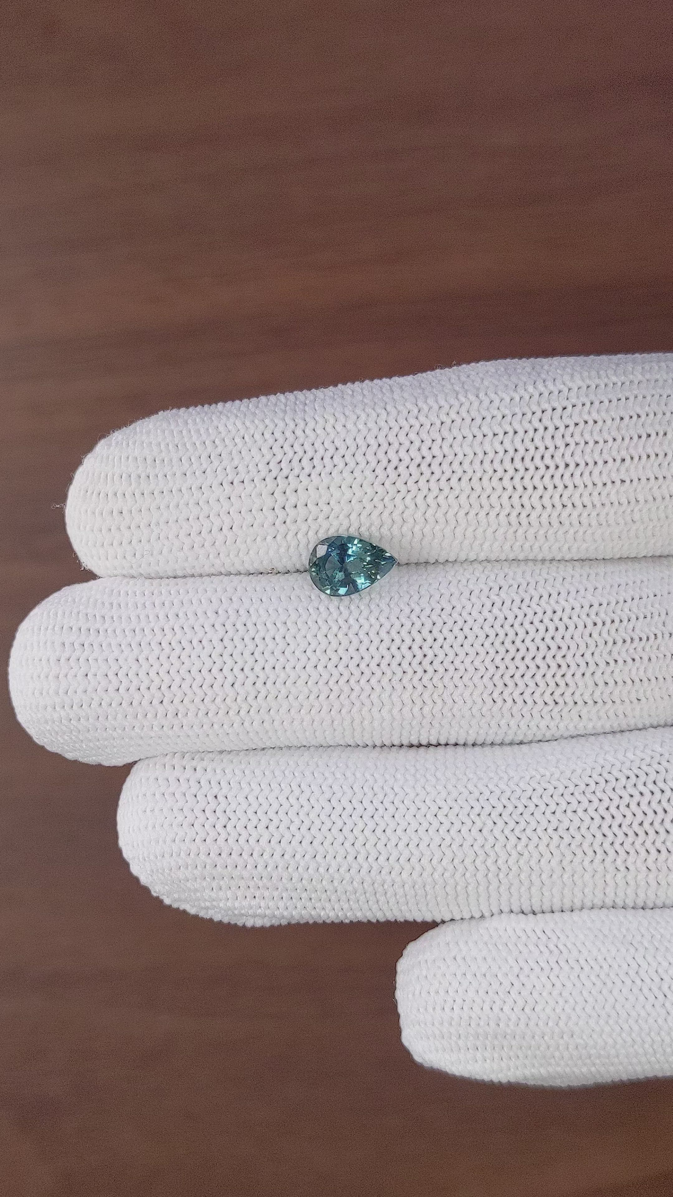 1.52 Ct. Greenish Blue Sapphire from Montana Size Video