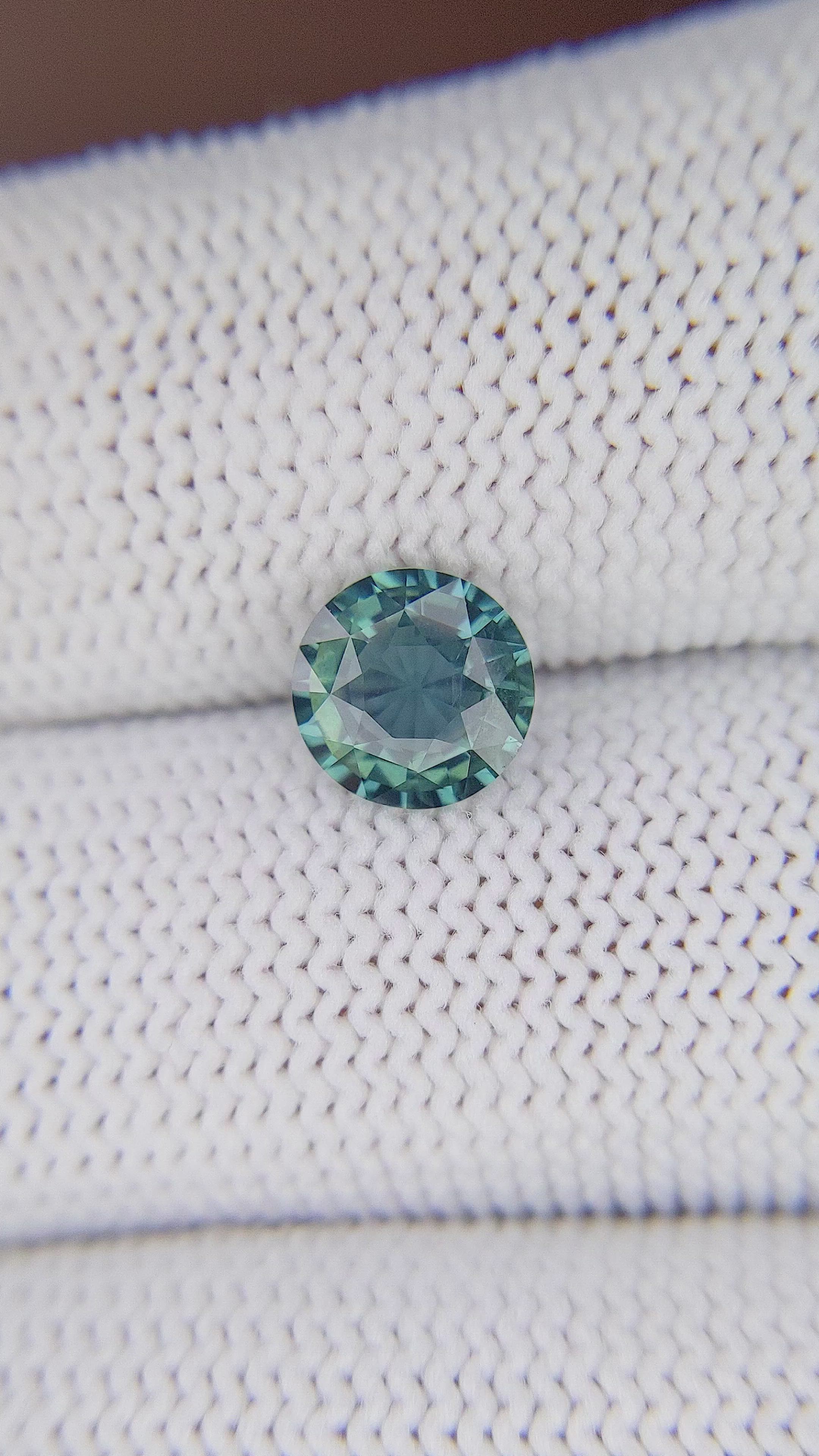 1.58 Ct. Greenish Blue Sapphire from Montana Size Video