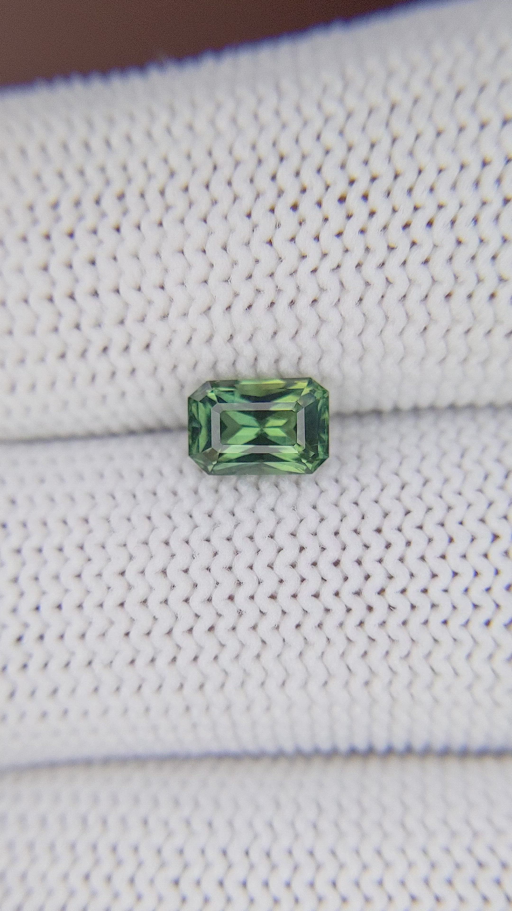 1.19 Ct. Bluish Green Sapphire from Madagascar Size Video