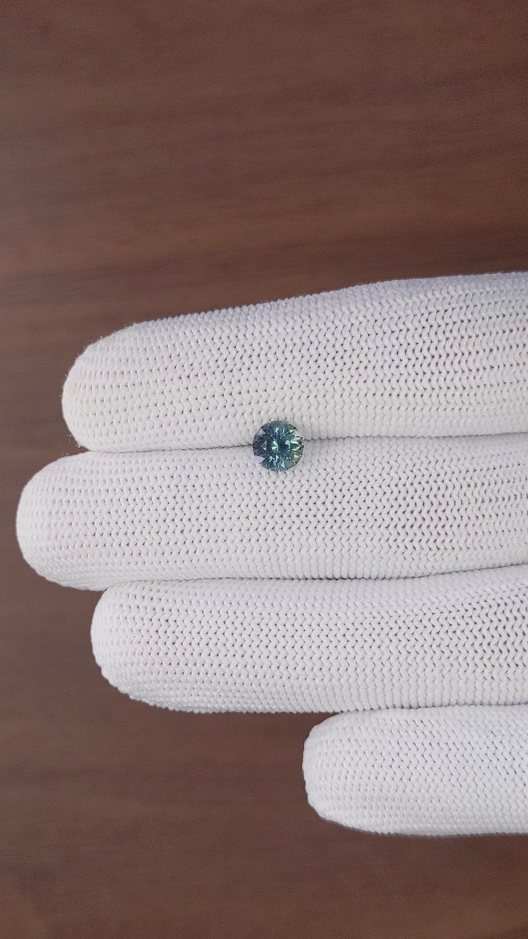 1.17 Ct. Greenish Blue Sapphire from Montana Size Video