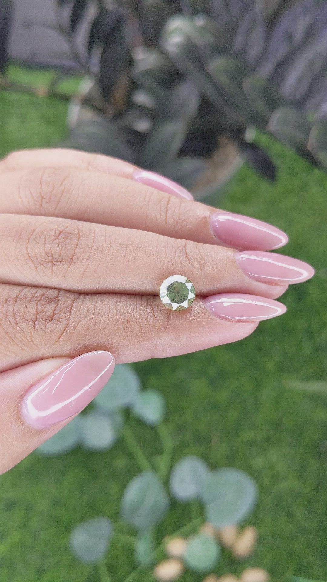 2.18 Ct. Yellowish Green Sapphire from Madagascar Size Video