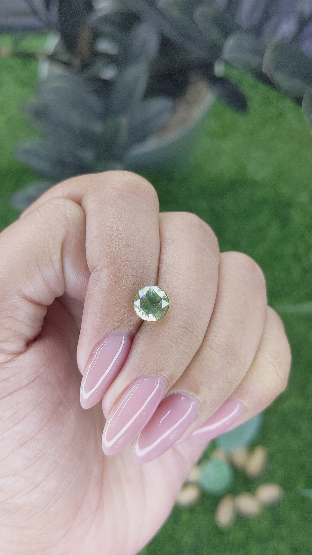 2.18 Ct. Yellowish Green Sapphire from Madagascar Size Video