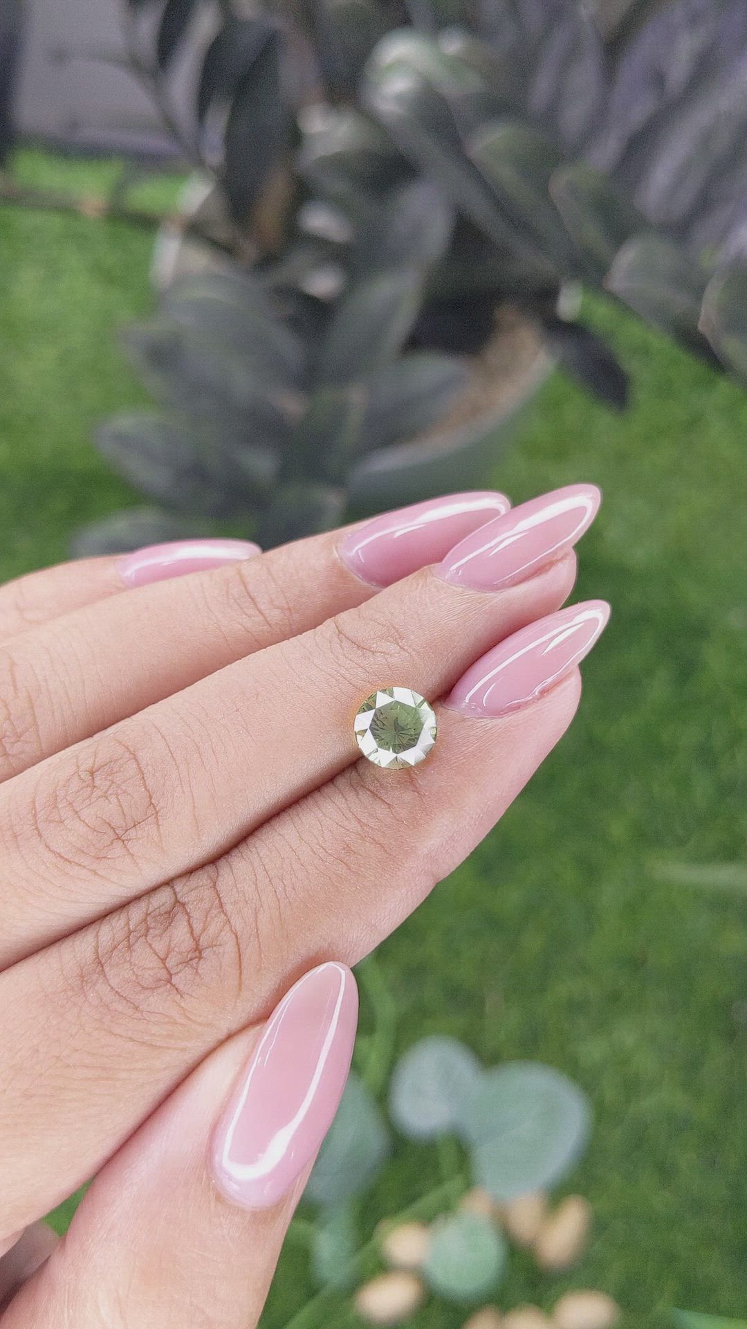 2.18 Ct. Yellowish Green Sapphire from Madagascar Size Video