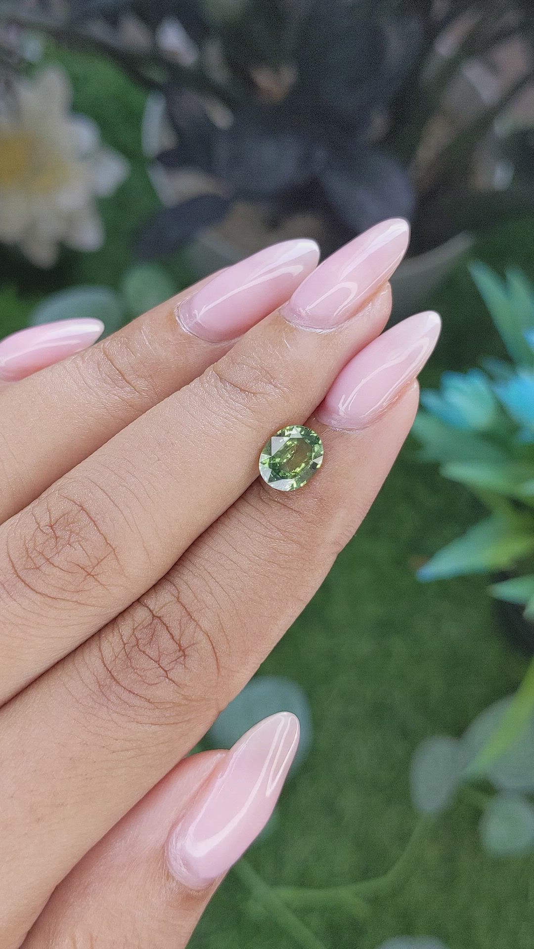 1.49 Ct. Yellowish Green Sapphire from Madagascar Size Video