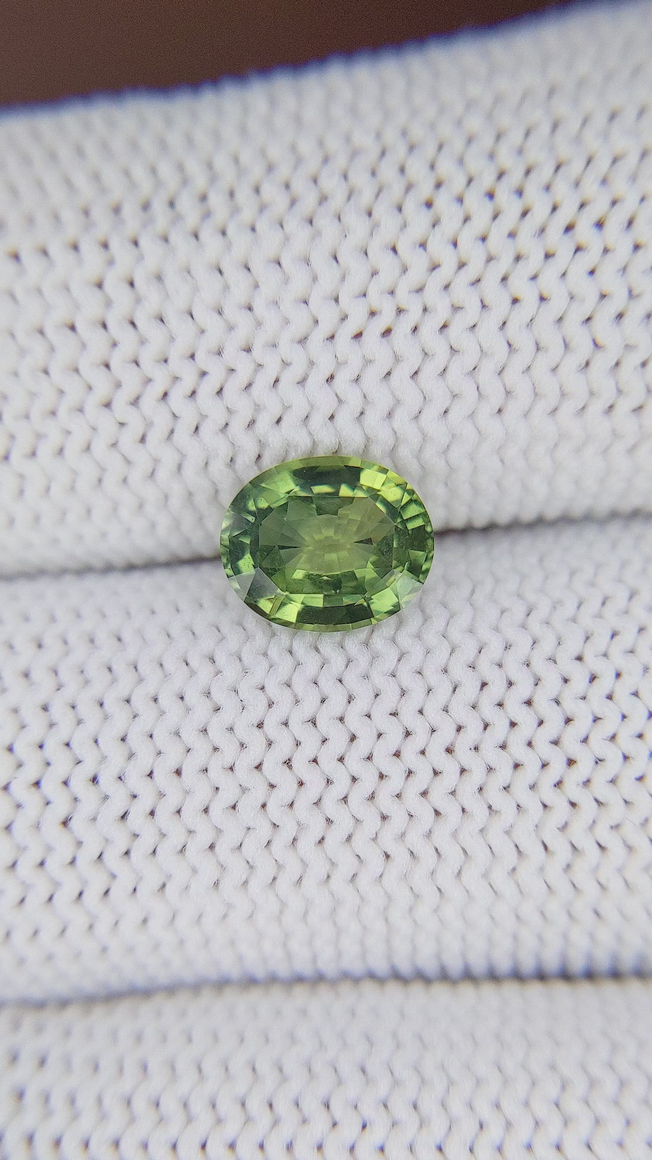 1.49 Ct. Yellowish Green Sapphire from Madagascar Size Video