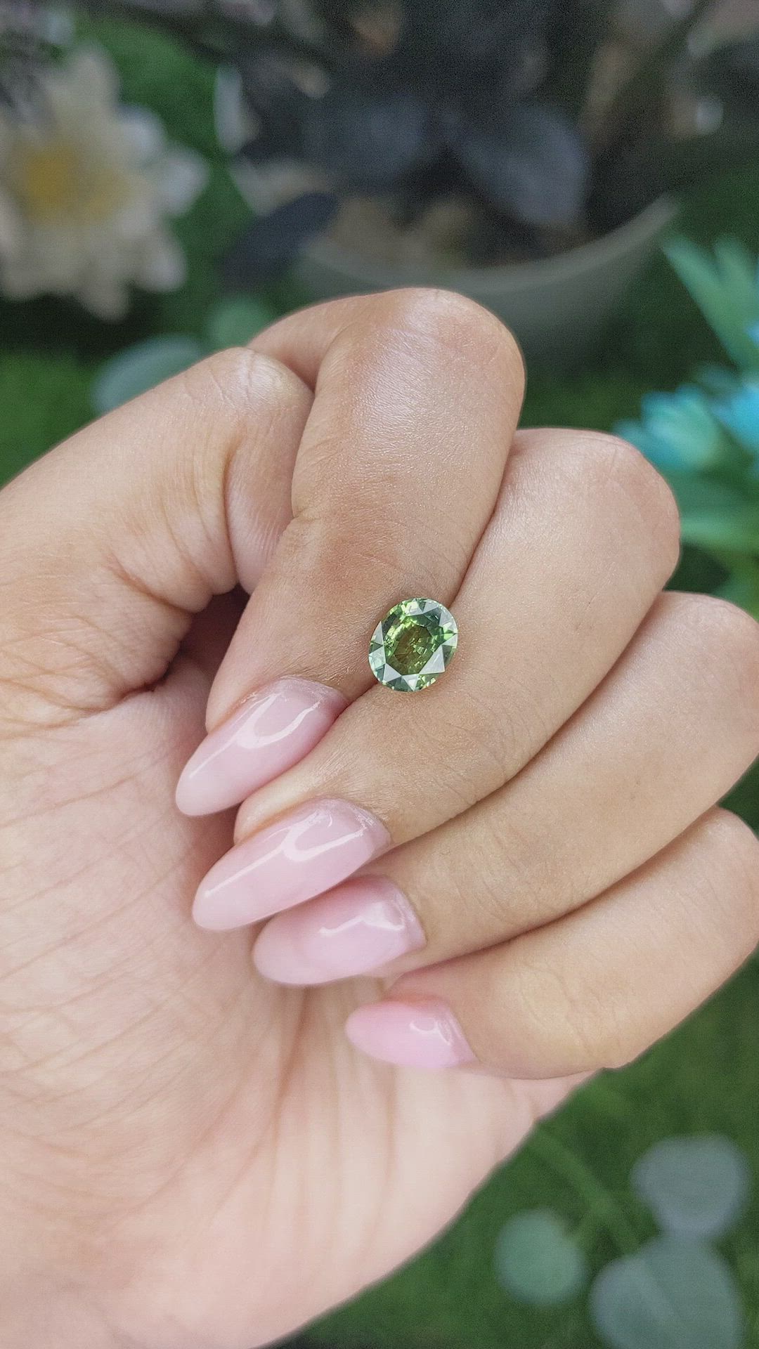 1.49 Ct. Yellowish Green Sapphire from Madagascar Size Video