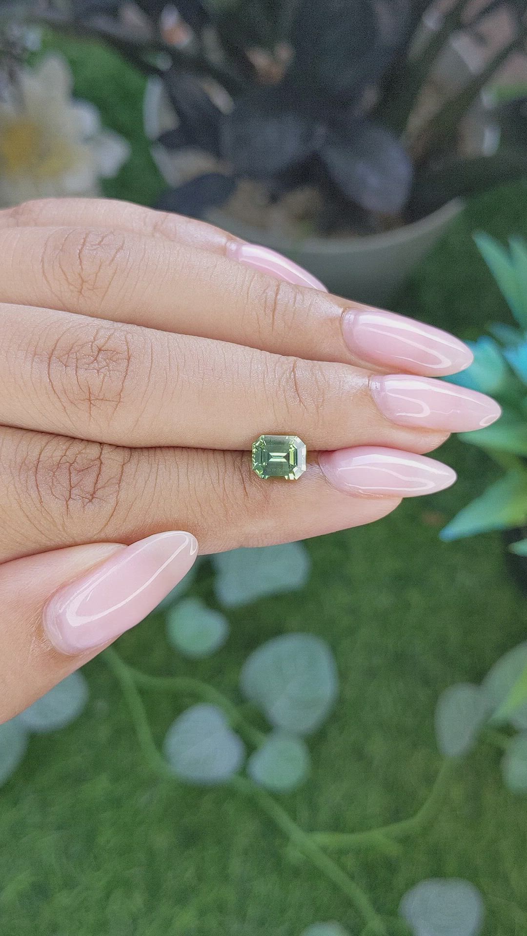 1.36 Ct. Yellowish Green Sapphire from Madagascar Size Video