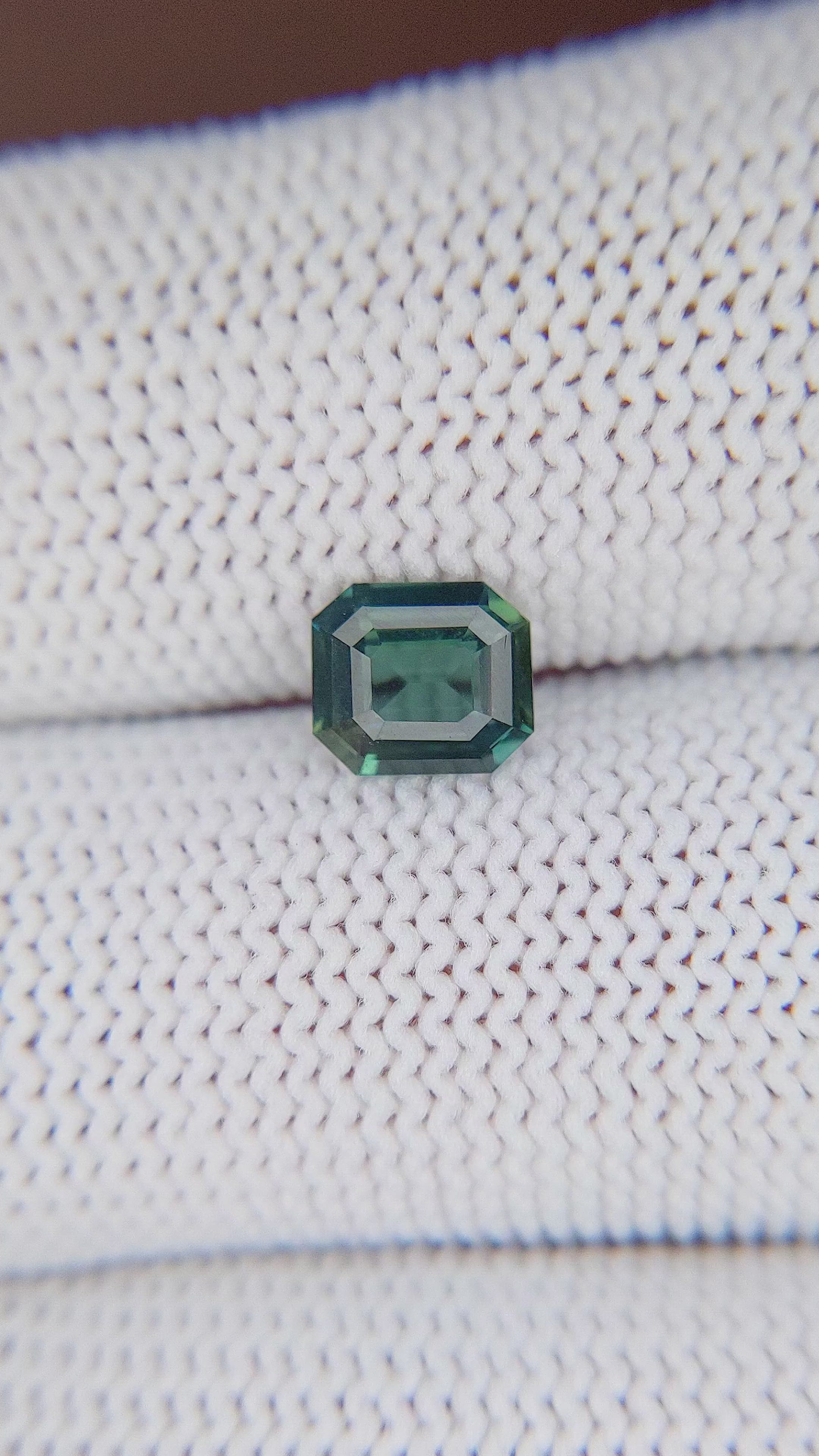 1.09 Ct. Bluish Green Sapphire from Madagascar Size Video
