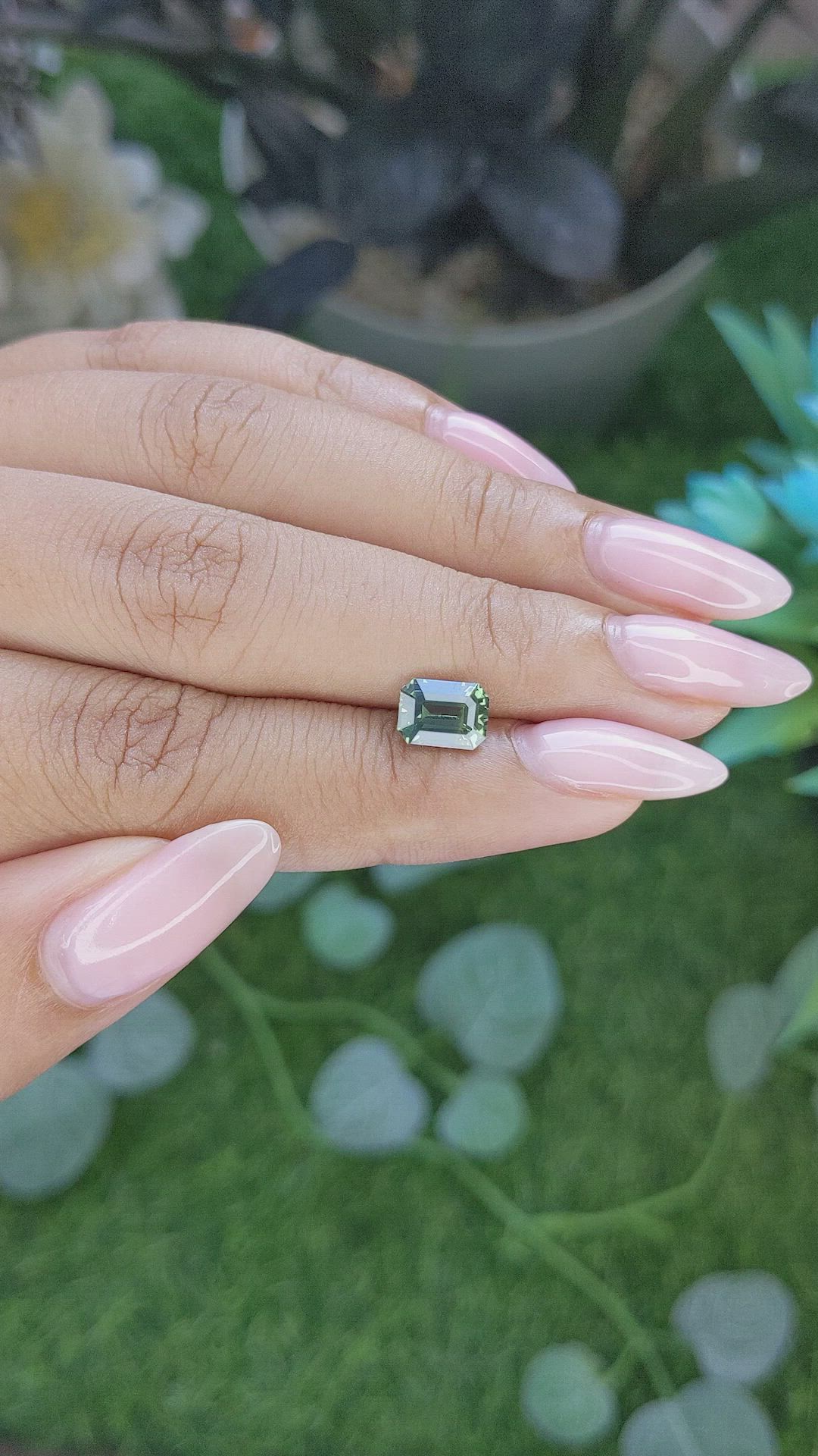 1.75 Ct. Bluish Green Sapphire from Madagascar Size Video
