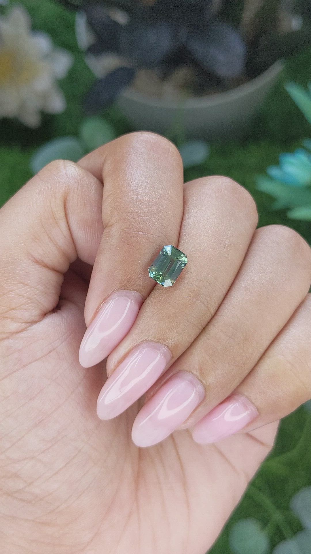 1.75 Ct. Bluish Green Sapphire from Madagascar Size Video