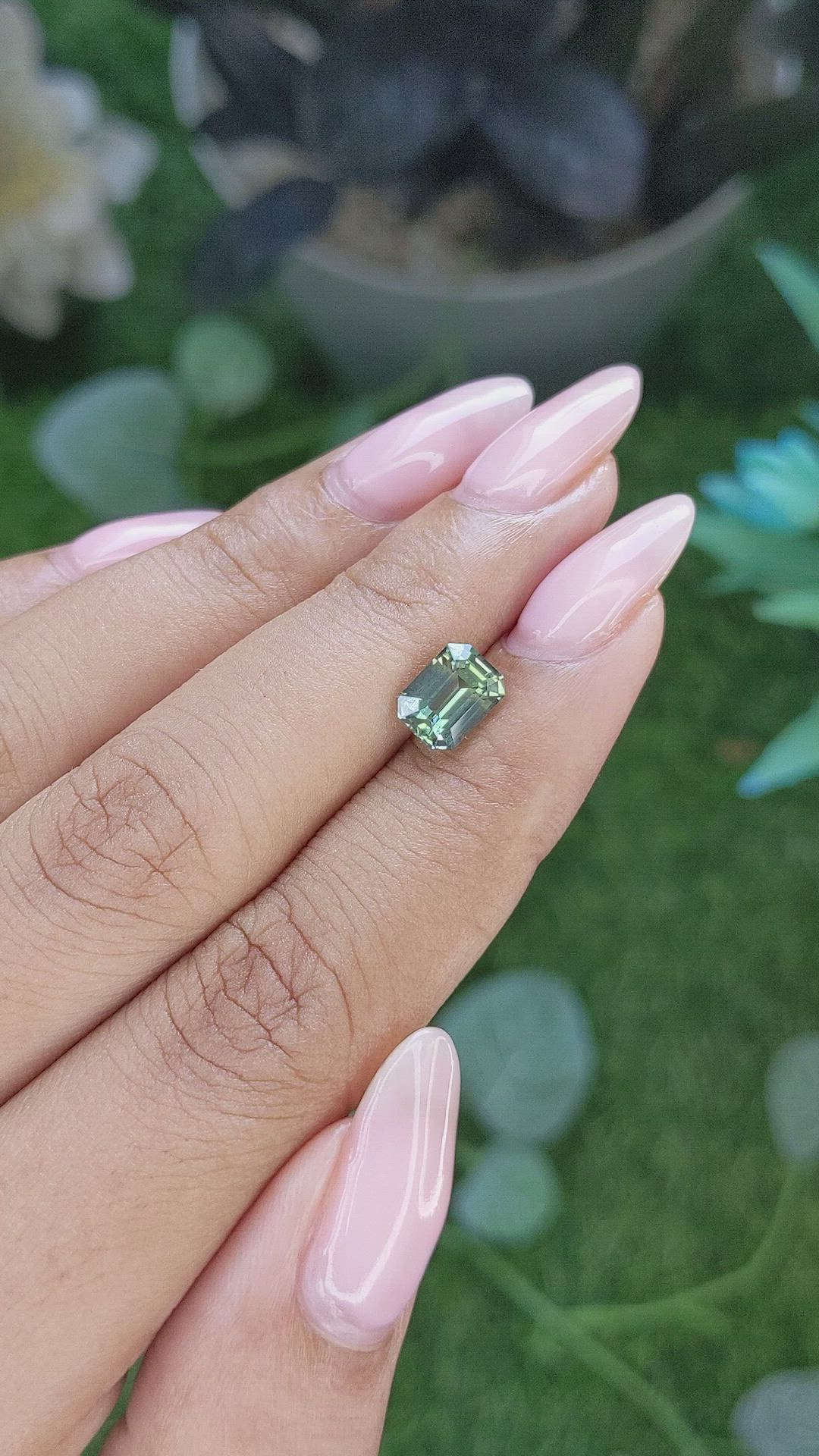 1.75 Ct. Bluish Green Sapphire from Madagascar Size Video