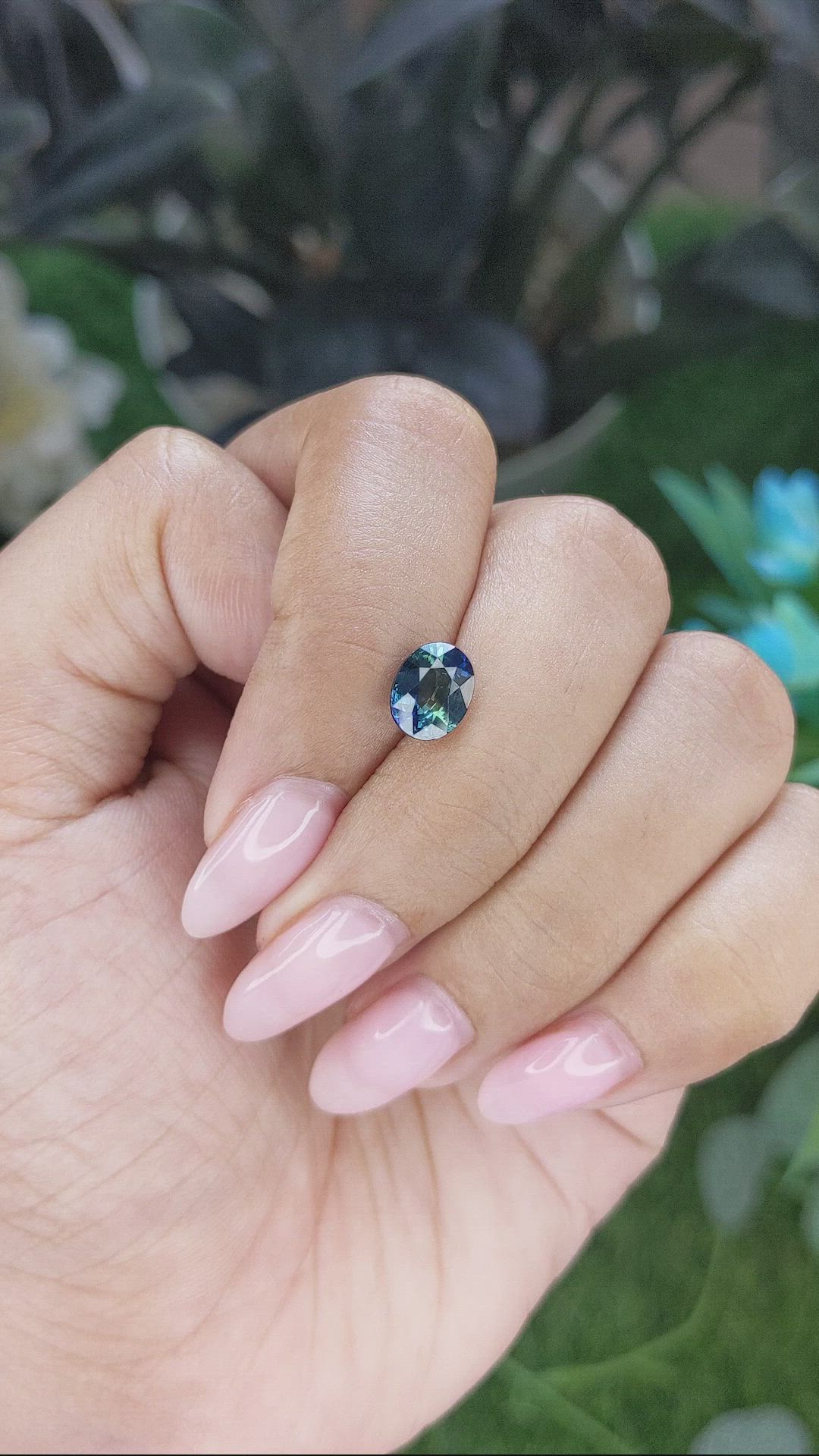 1.51 Ct. Greenish Blue Sapphire from Madagascar Size Video