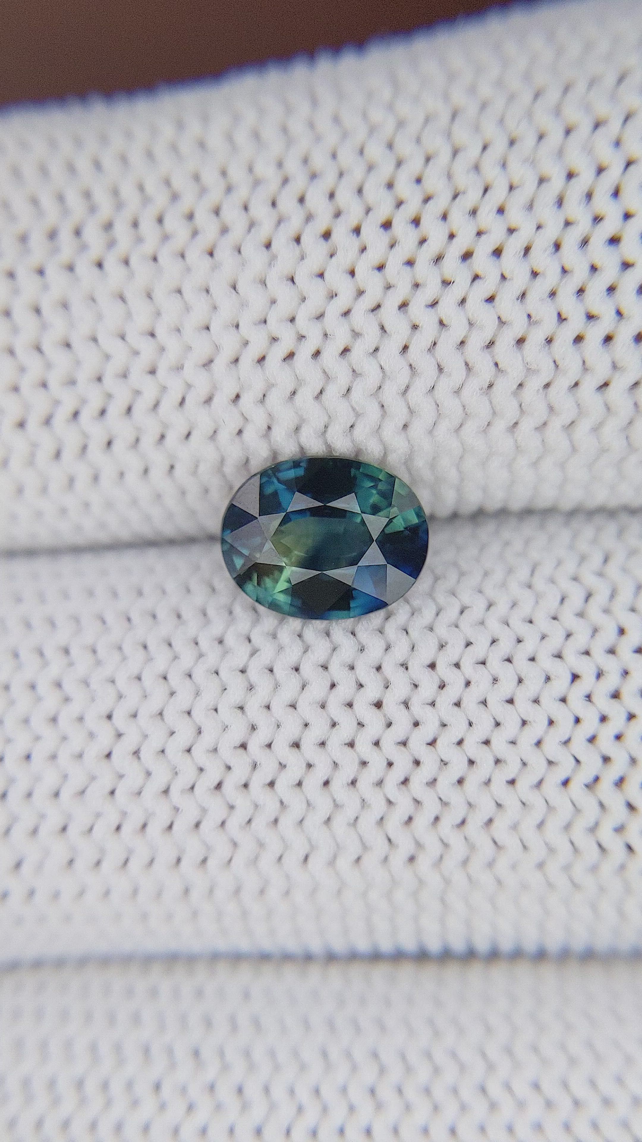1.51 Ct. Greenish Blue Sapphire from Madagascar Size Video