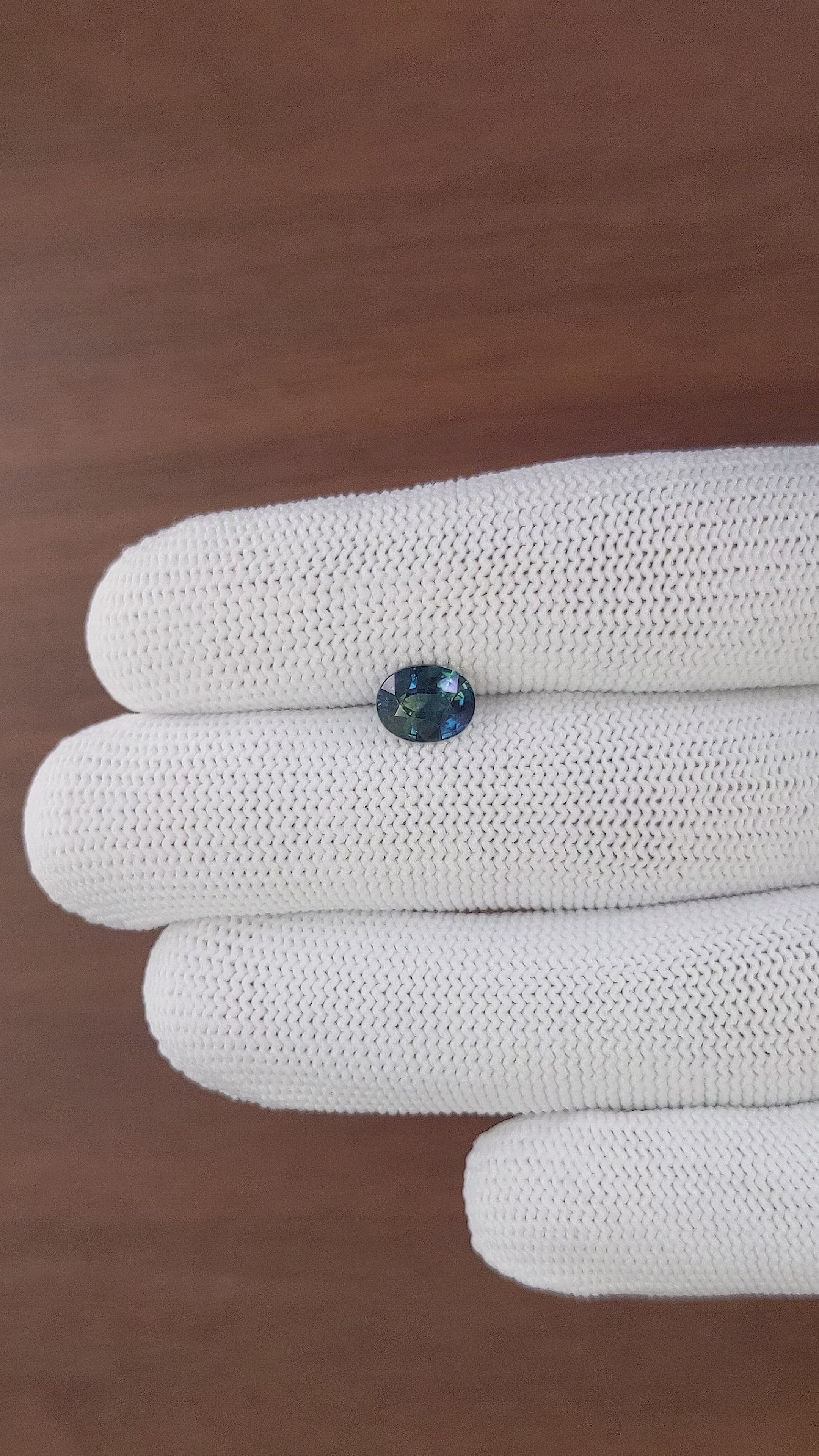 1.51 Ct. Greenish Blue Sapphire from Madagascar Size Video