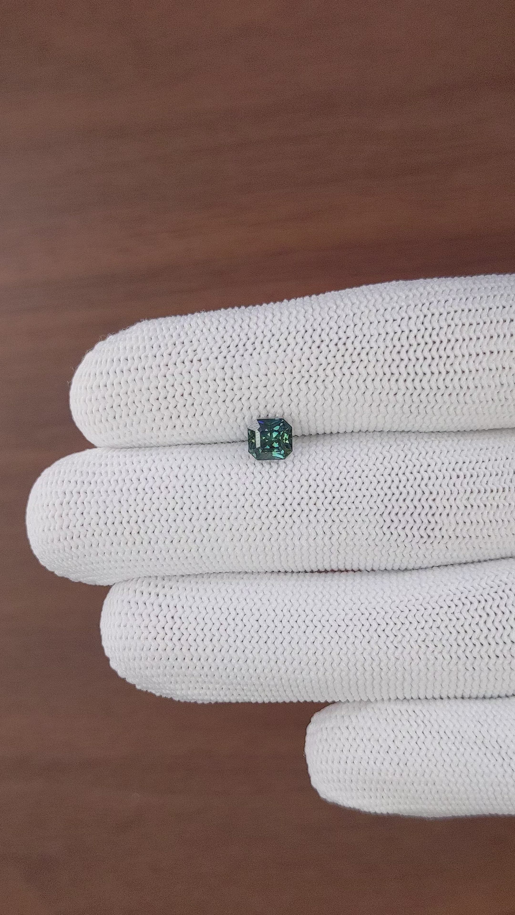 1.03 Ct. Bluish Green Sapphire from Madagascar Size Video