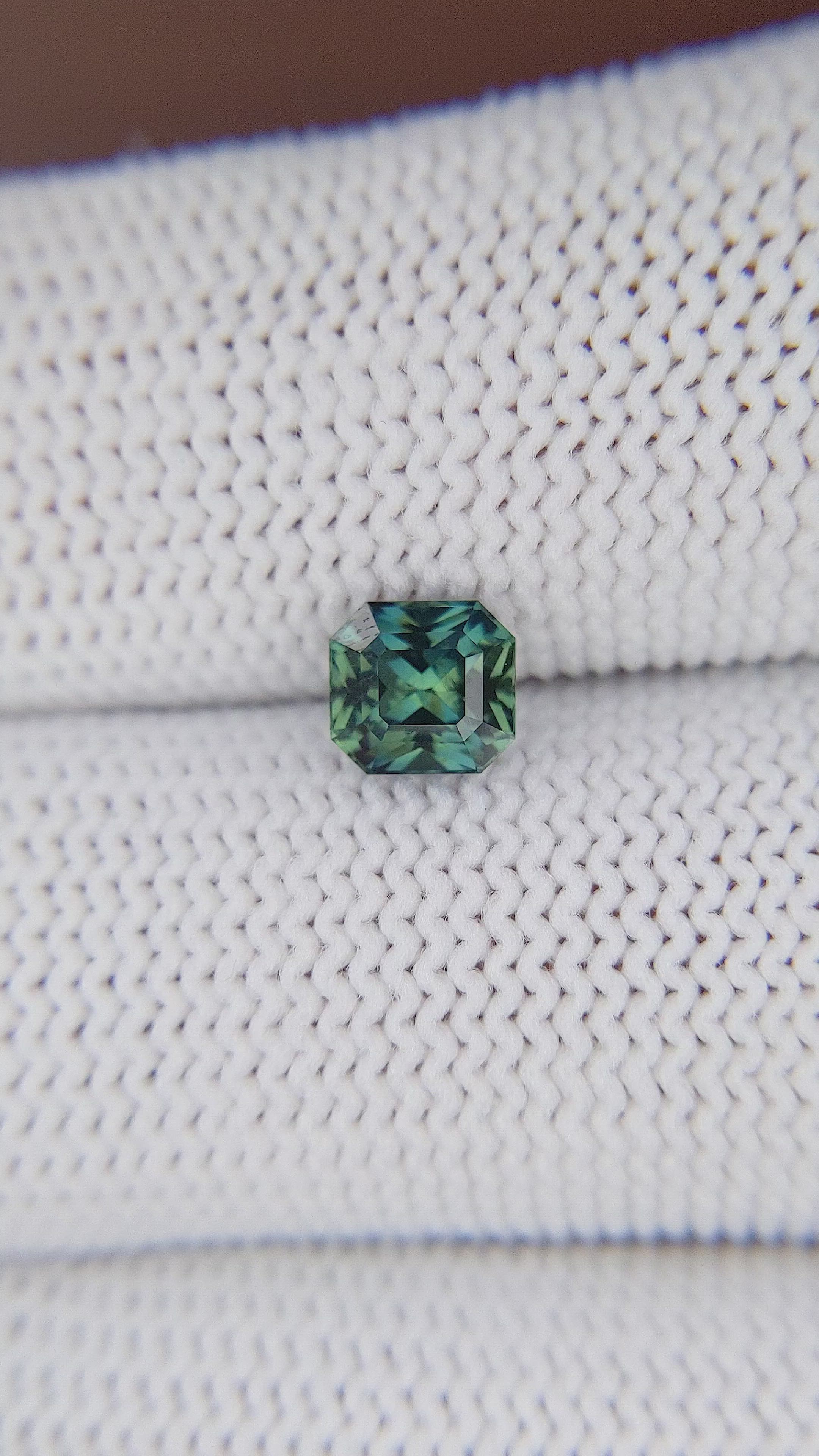 1.03 Ct. Bluish Green Sapphire from Madagascar Size Video