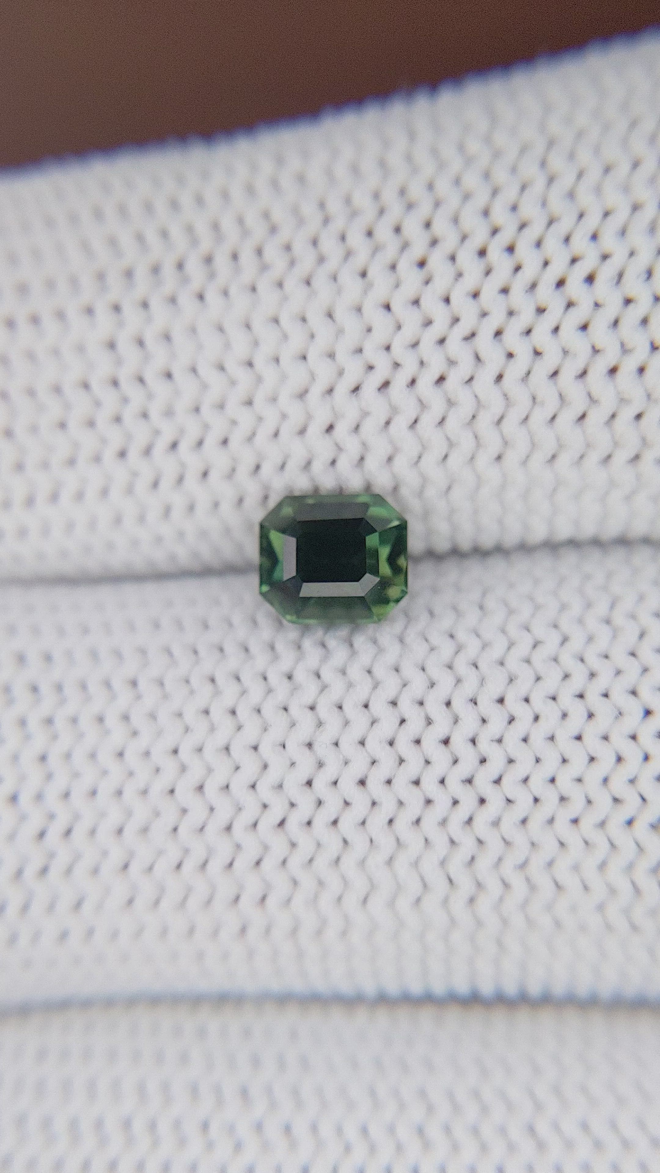 1.14 Ct. Bluish Green Sapphire from Madagascar Size Video