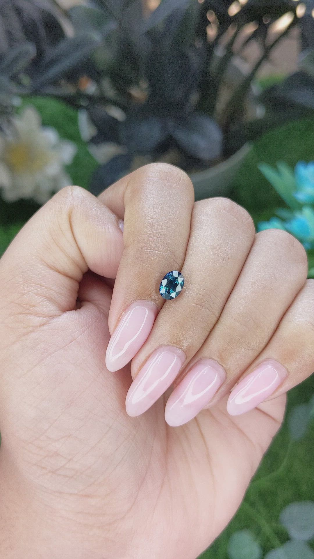 1.23 Ct. Greenish Blue Sapphire from Madagascar Size Video