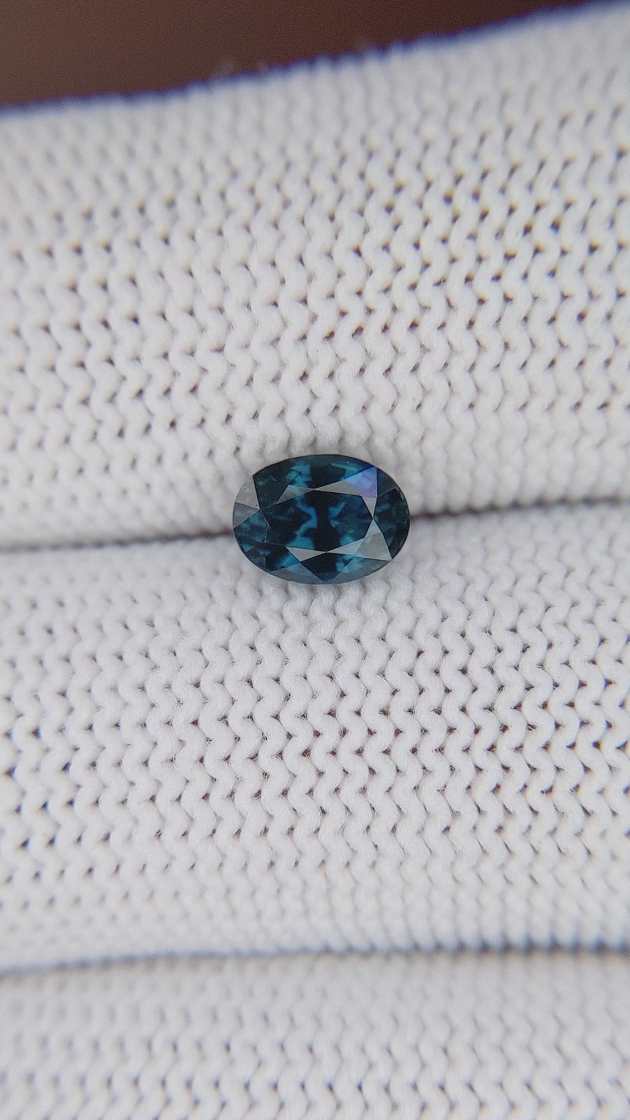 1.23 Ct. Greenish Blue Sapphire from Madagascar Size Video