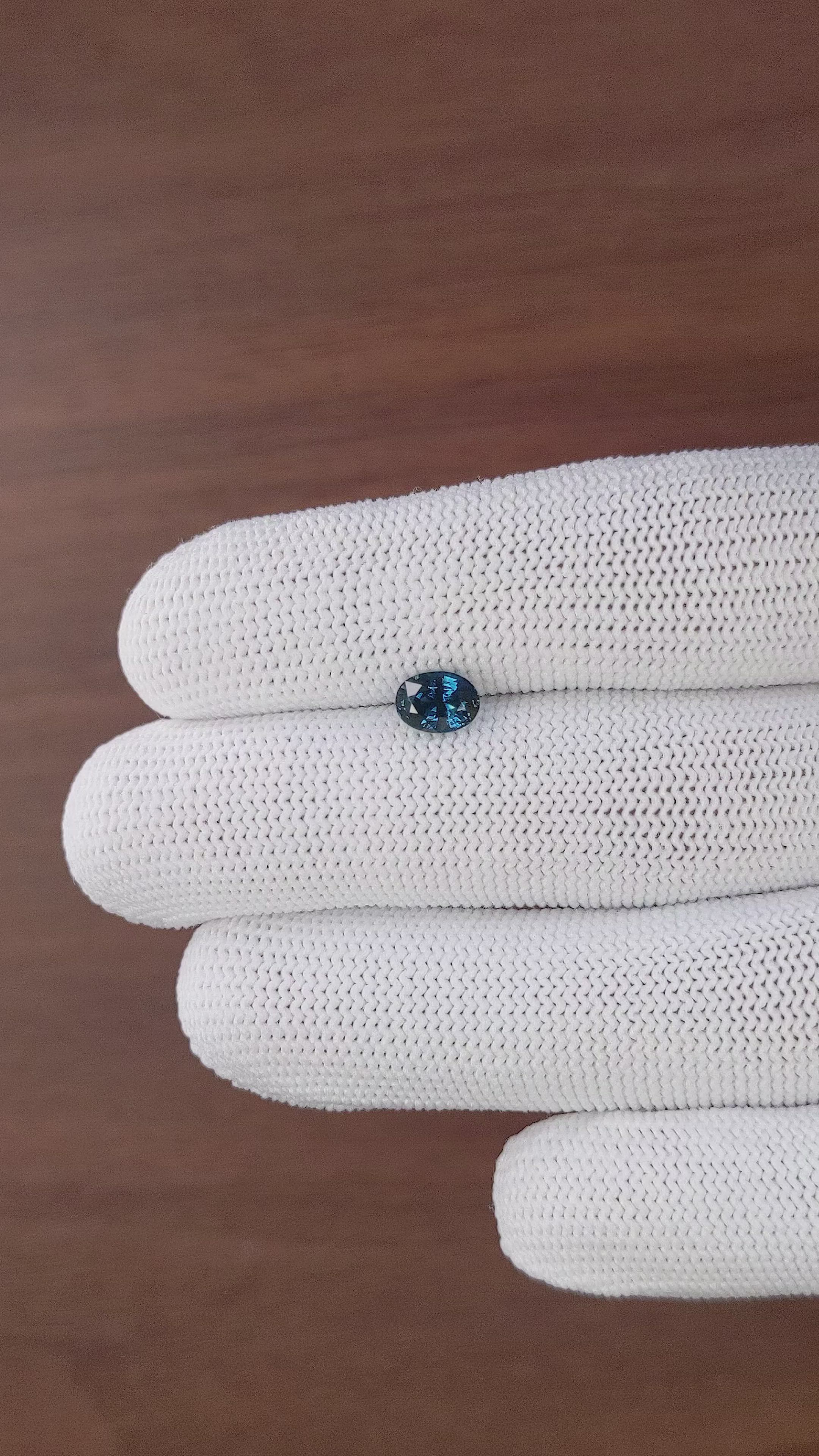 1.23 Ct. Greenish Blue Sapphire from Madagascar Size Video