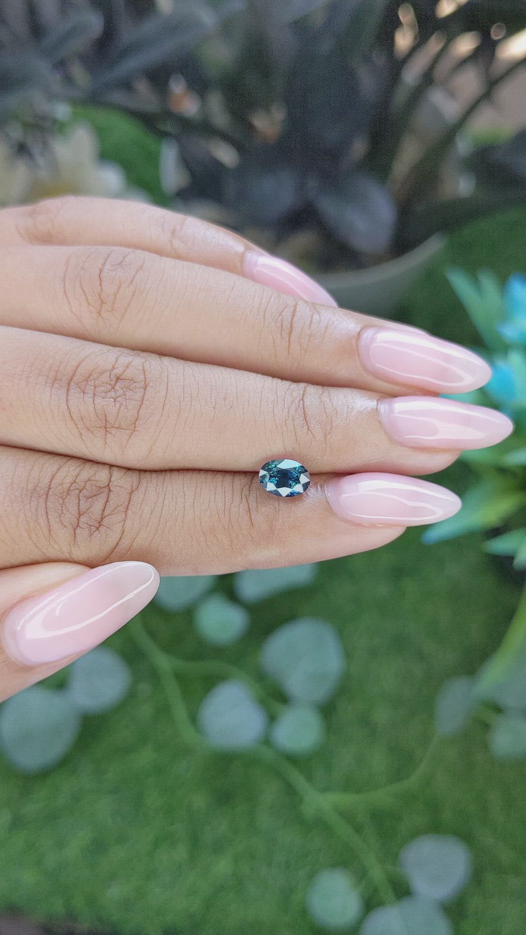 1.23 Ct. Greenish Blue Sapphire from Madagascar Size Video