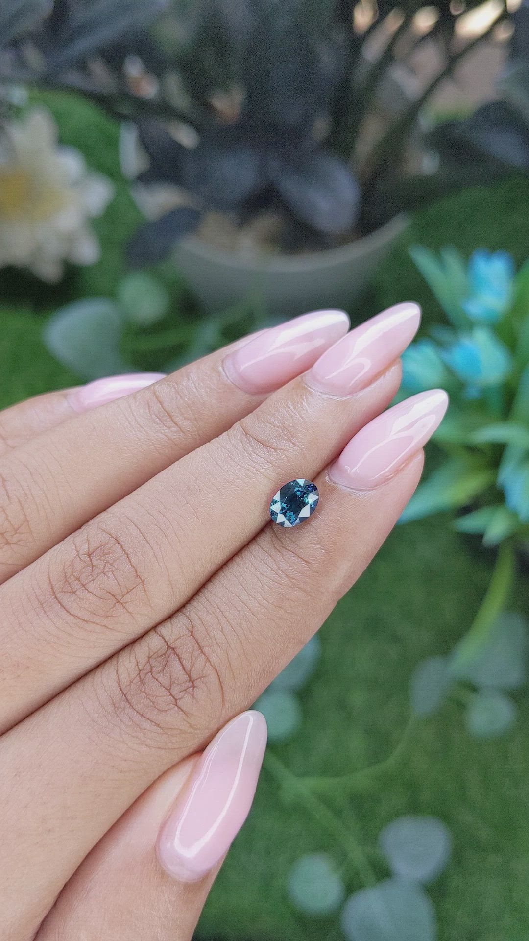 1.23 Ct. Greenish Blue Sapphire from Madagascar Size Video