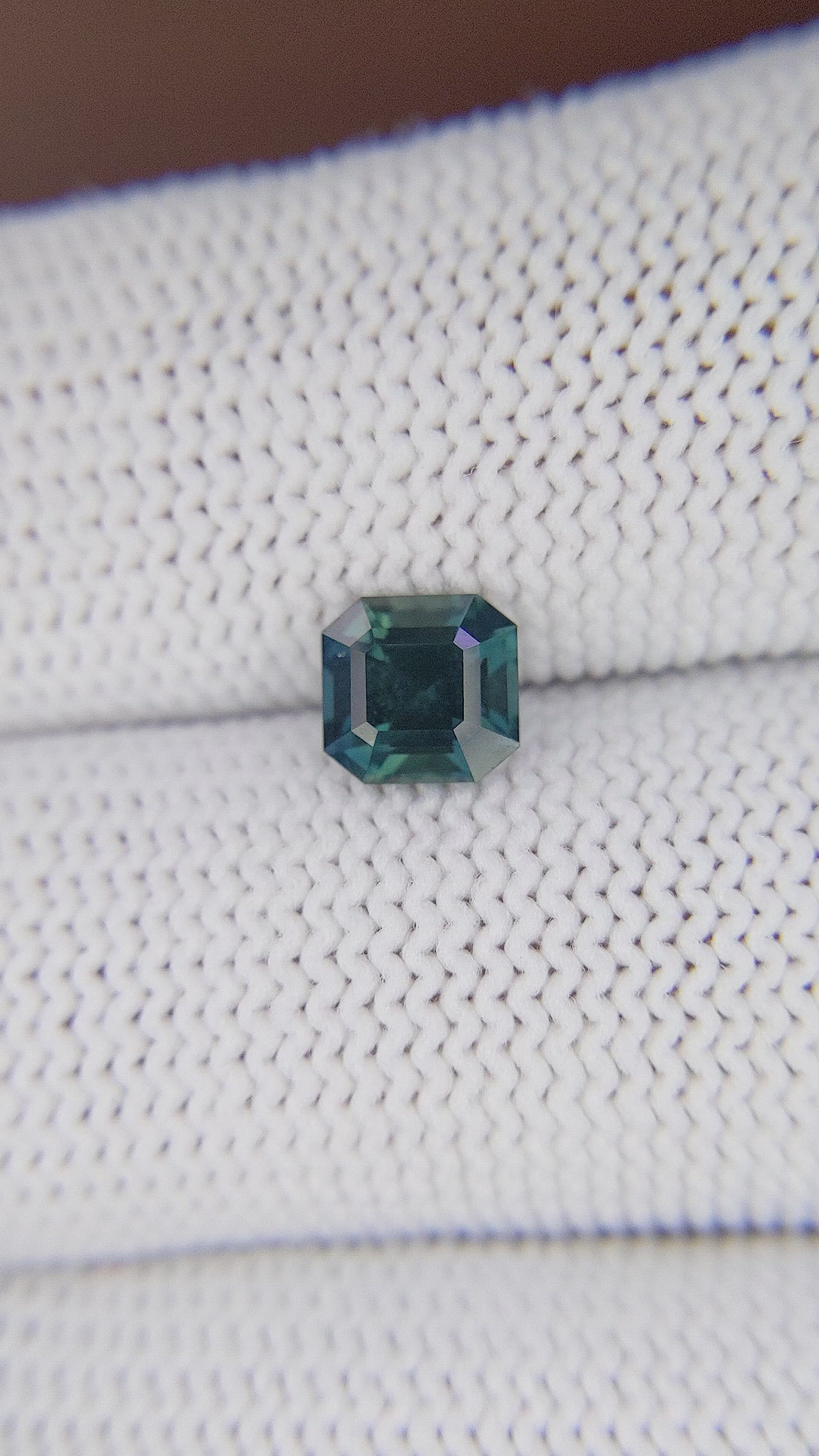 1.24 Ct. Greenish Blue Sapphire from Madagascar Size Video