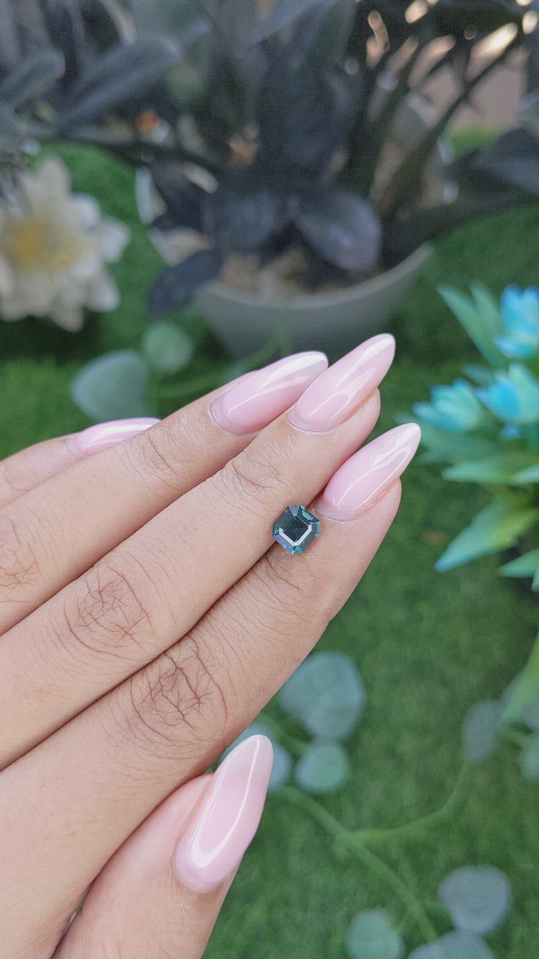 1.24 Ct. Greenish Blue Sapphire from Madagascar Size Video
