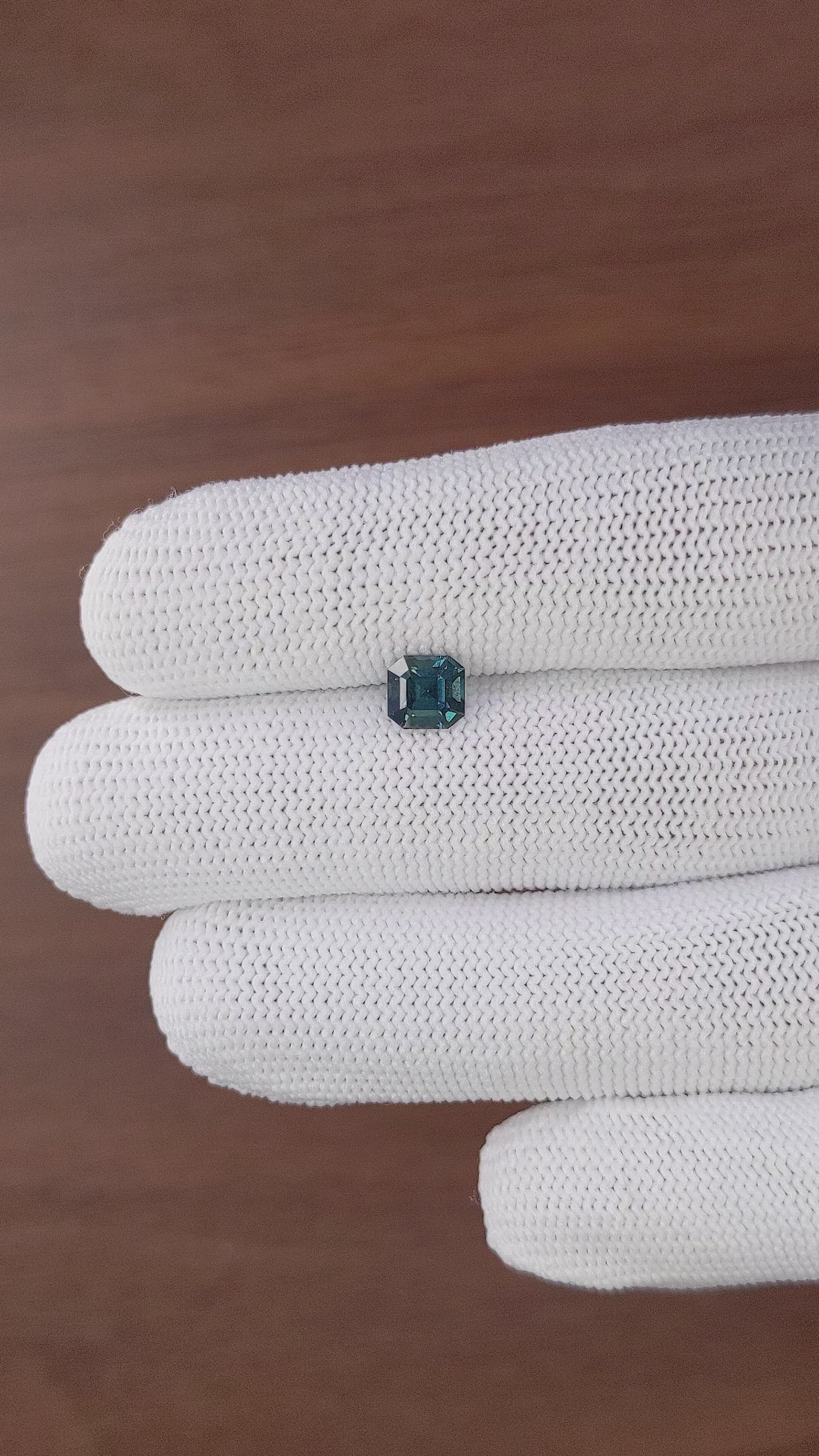 1.24 Ct. Greenish Blue Sapphire from Madagascar Size Video