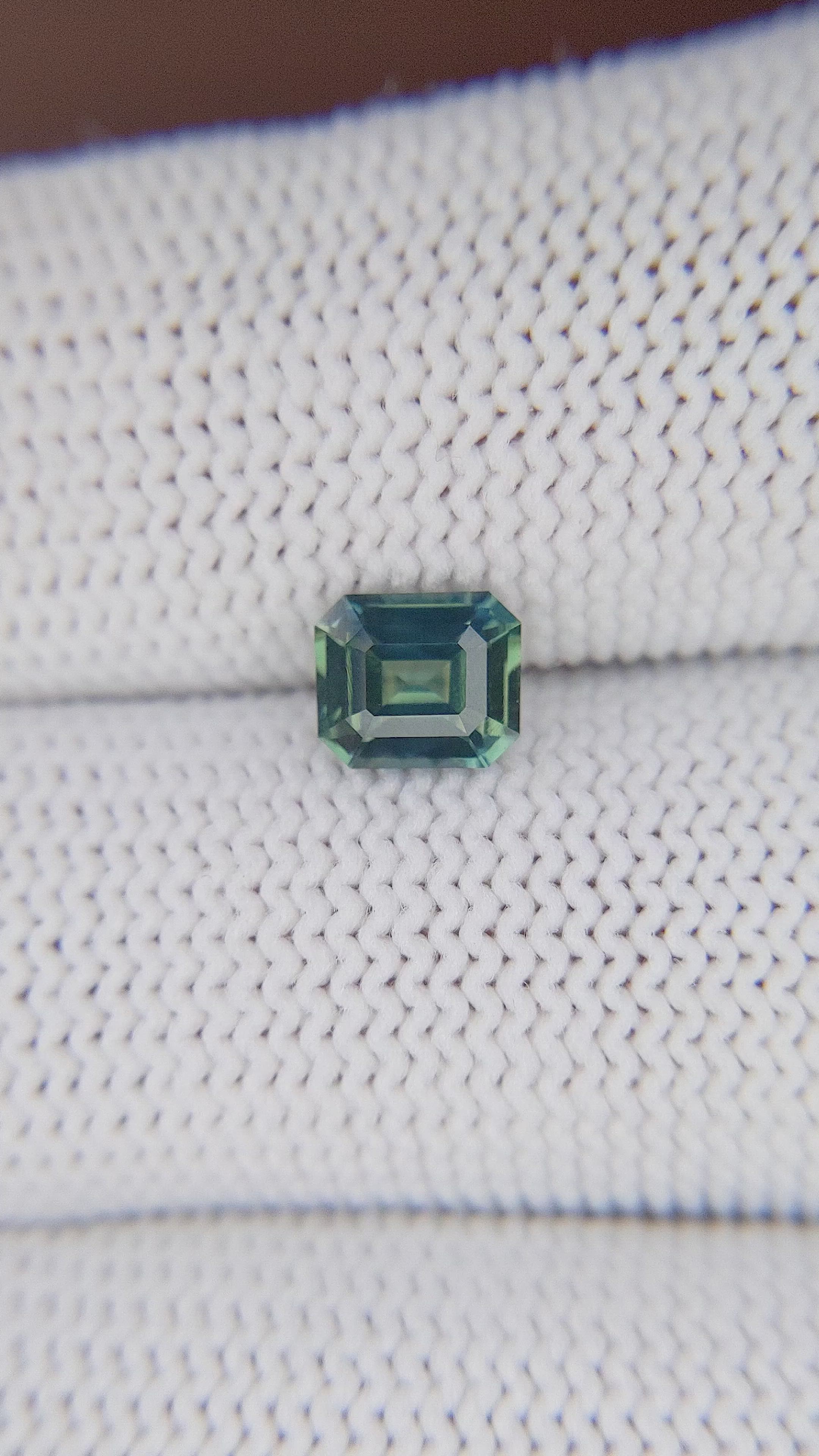 1.11 Ct. Bluish Green Sapphire from Madagascar Size Video