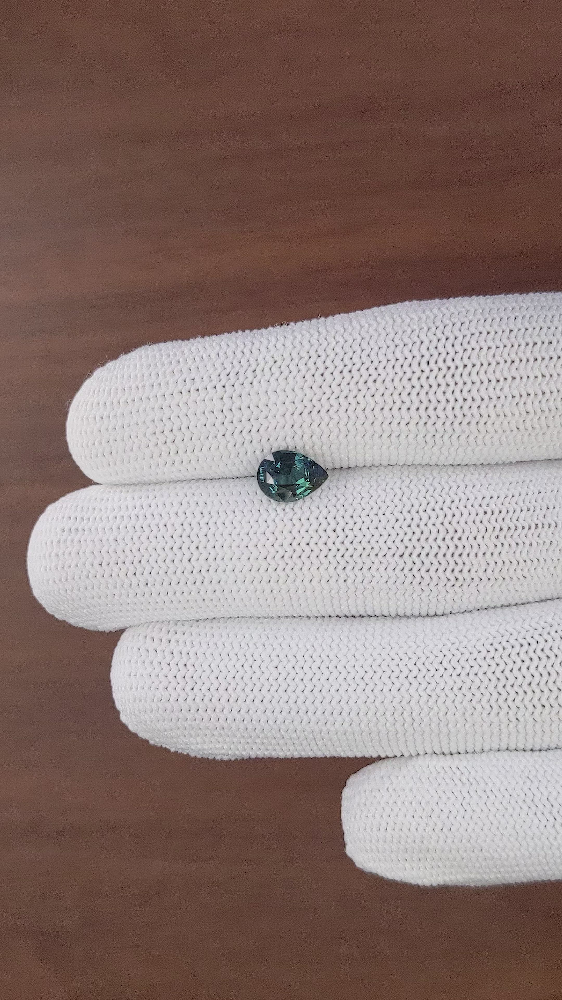 1.52 Ct. Bluish Green Sapphire from Madagascar Size Video