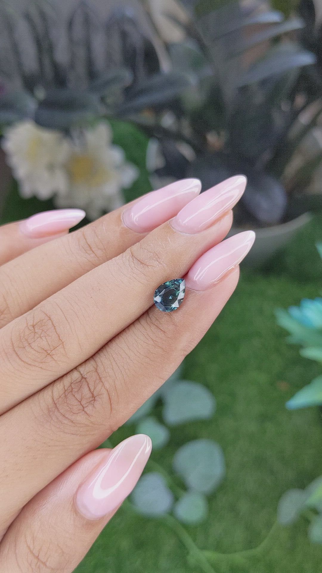 1.52 Ct. Bluish Green Sapphire from Madagascar Size Video