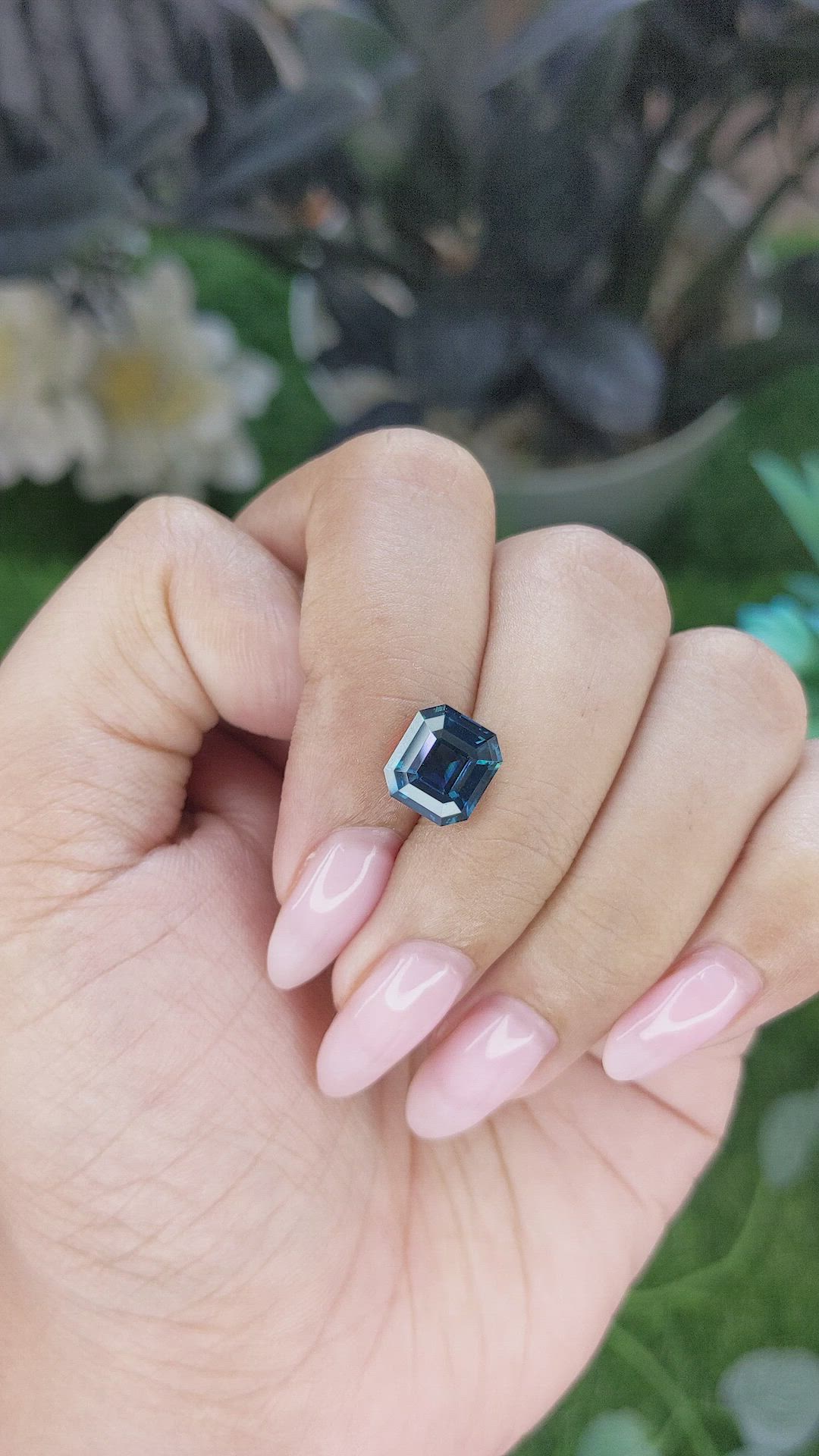 3.14 Ct. Greenish Blue Sapphire from Madagascar Size Video