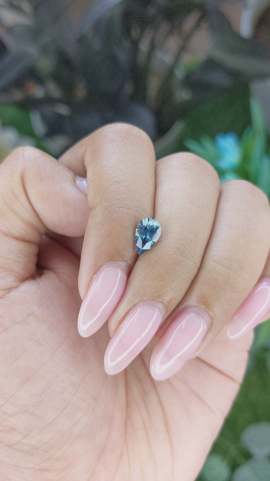 1.07 Ct. Bluish Green Sapphire from Madagascar Size Video