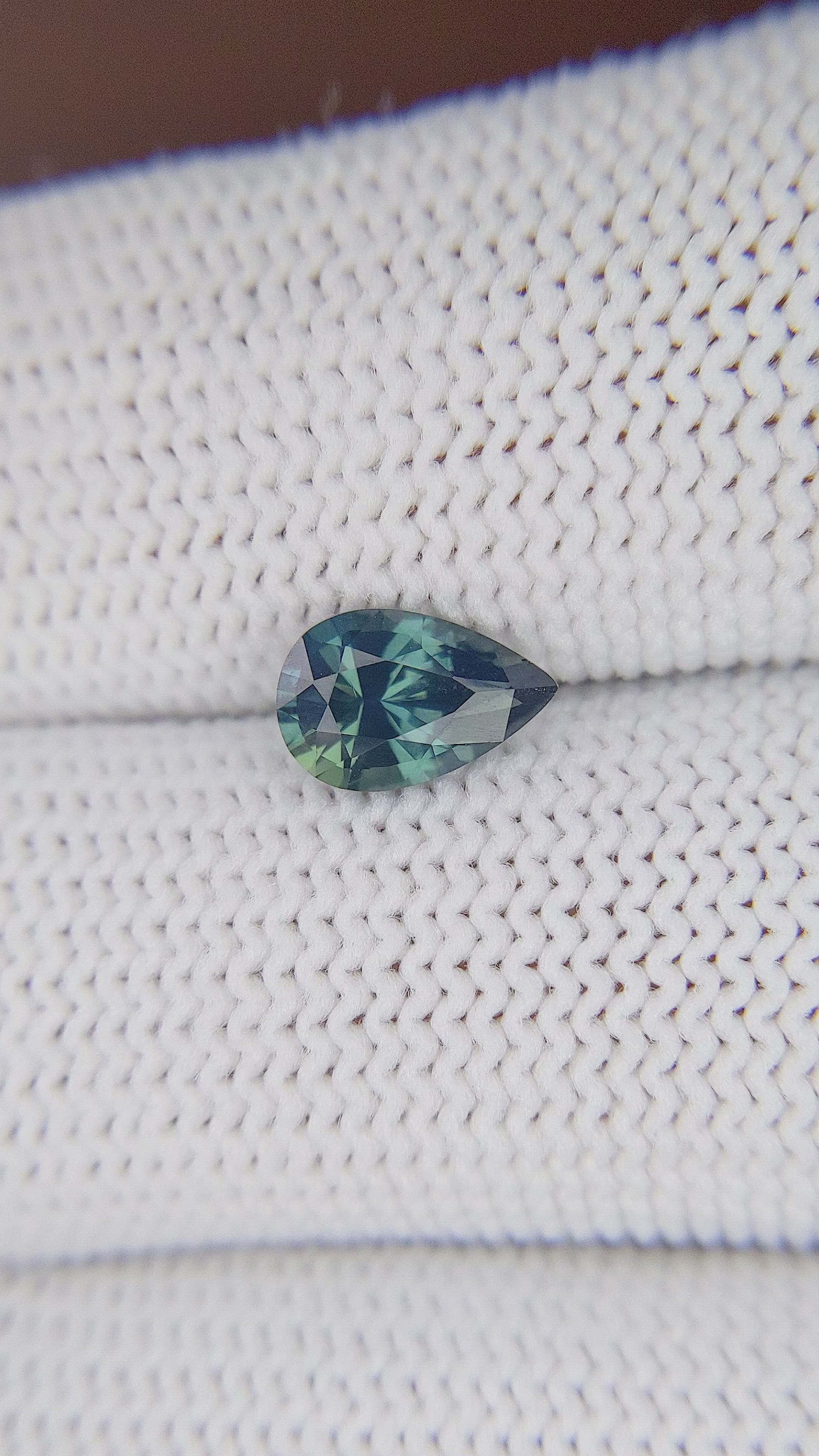 1.07 Ct. Bluish Green Sapphire from Madagascar Size Video