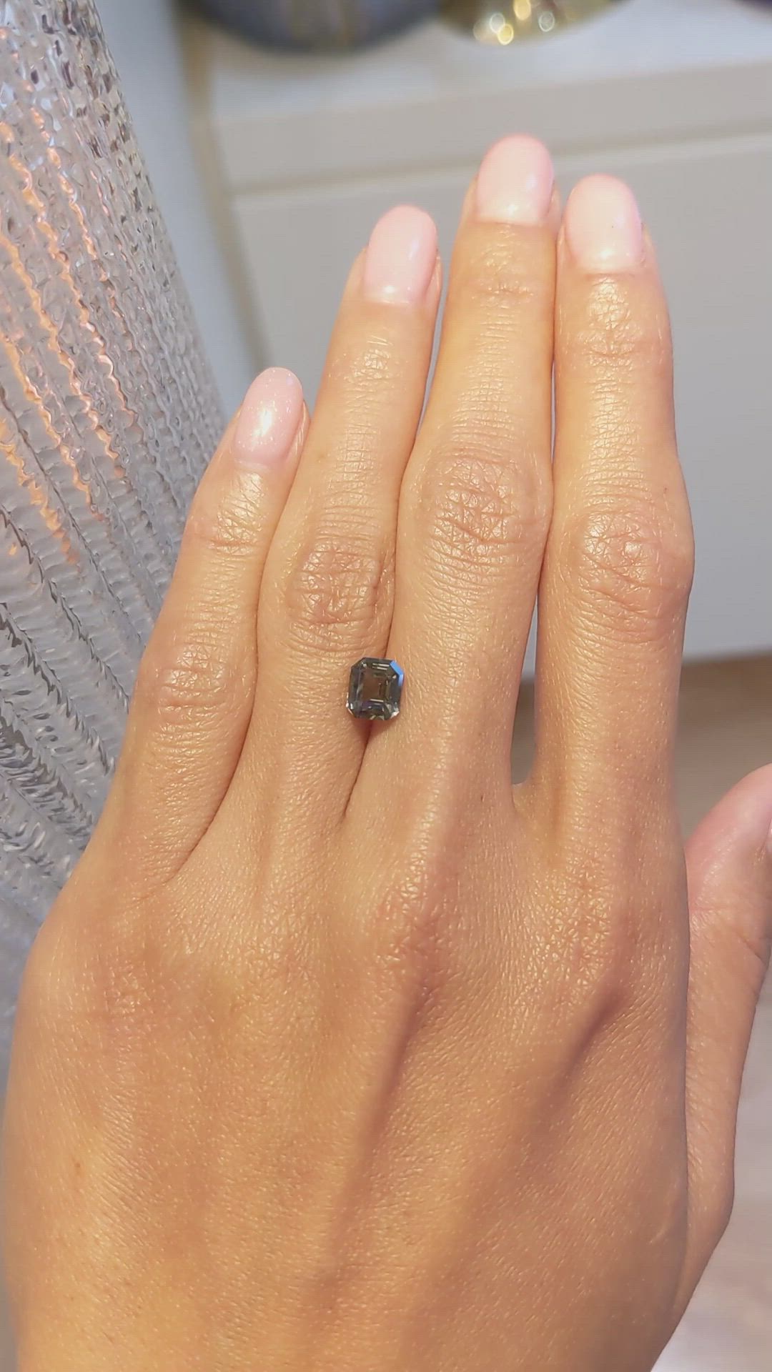 1.79 Ct. Bluish Green Sapphire from Madagascar Size Video