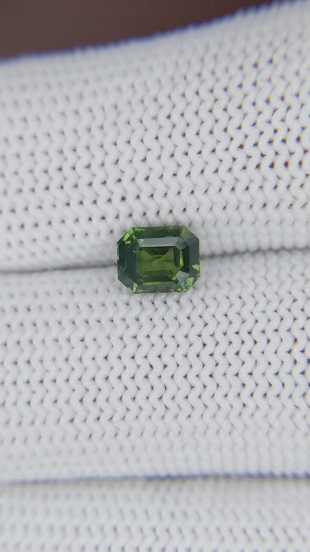 1.26 Ct. Yellowish Green Sapphire from Australia Size Video