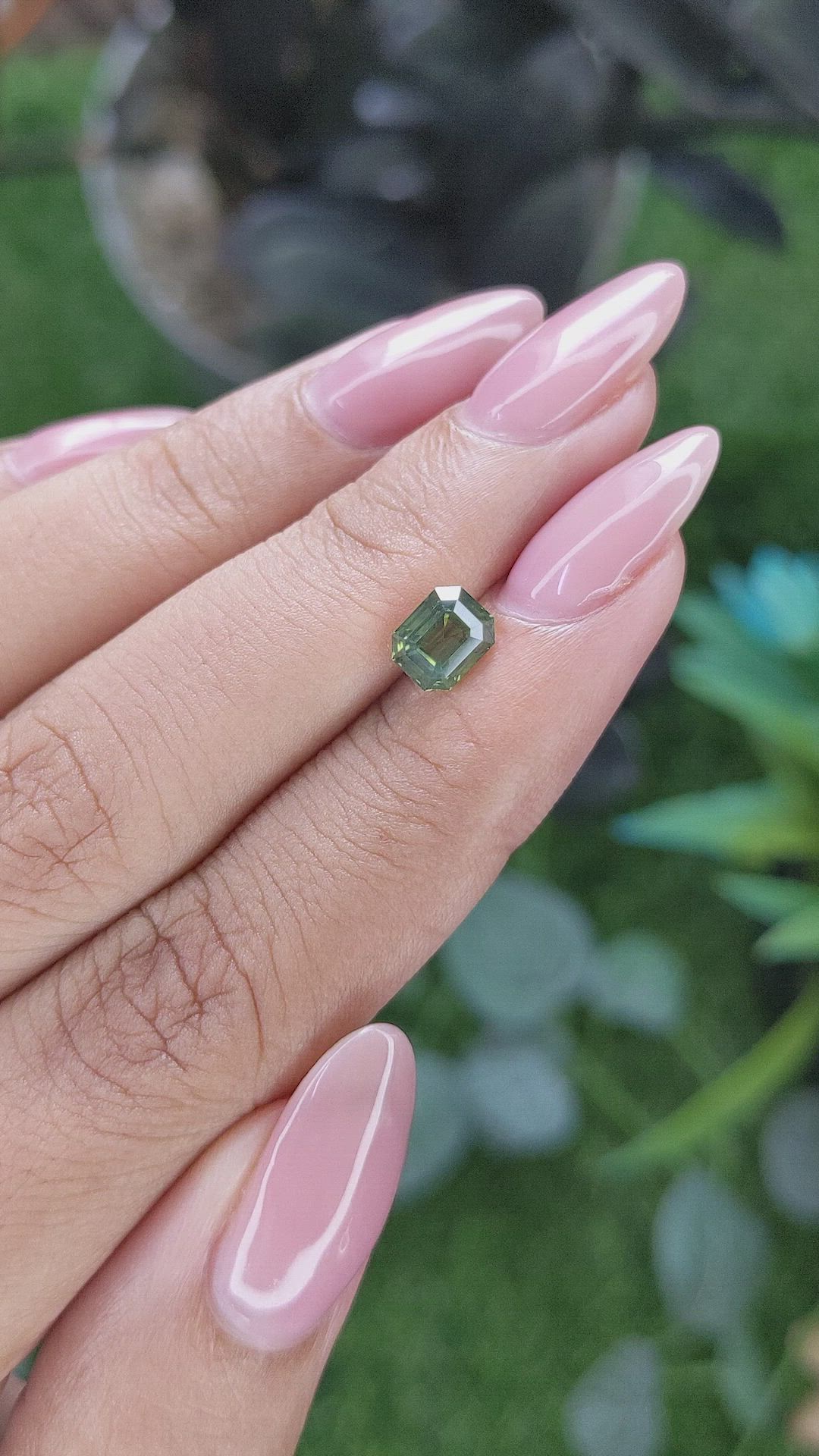 1.26 Ct. Yellowish Green Sapphire from Australia Size Video