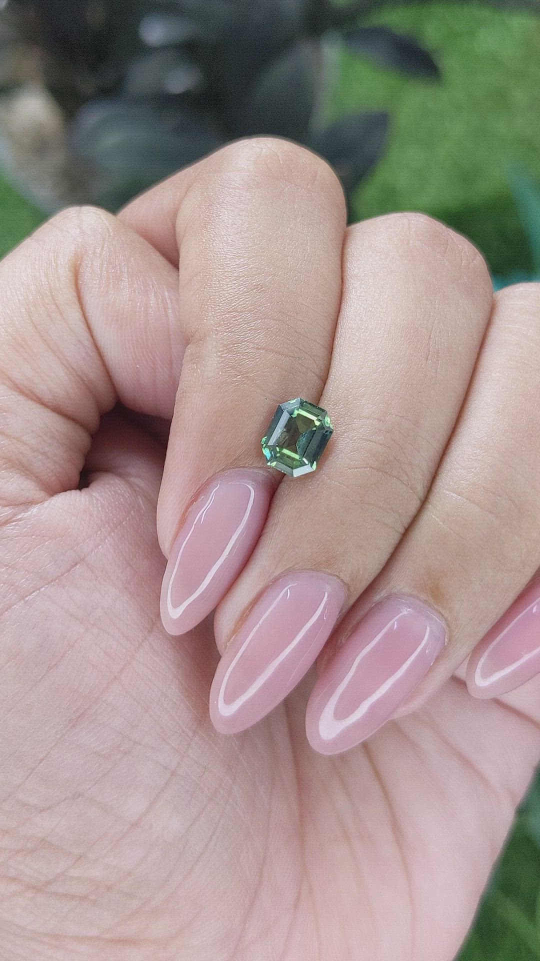 1.33 Ct. Bluish Green Sapphire from Australia Size Video