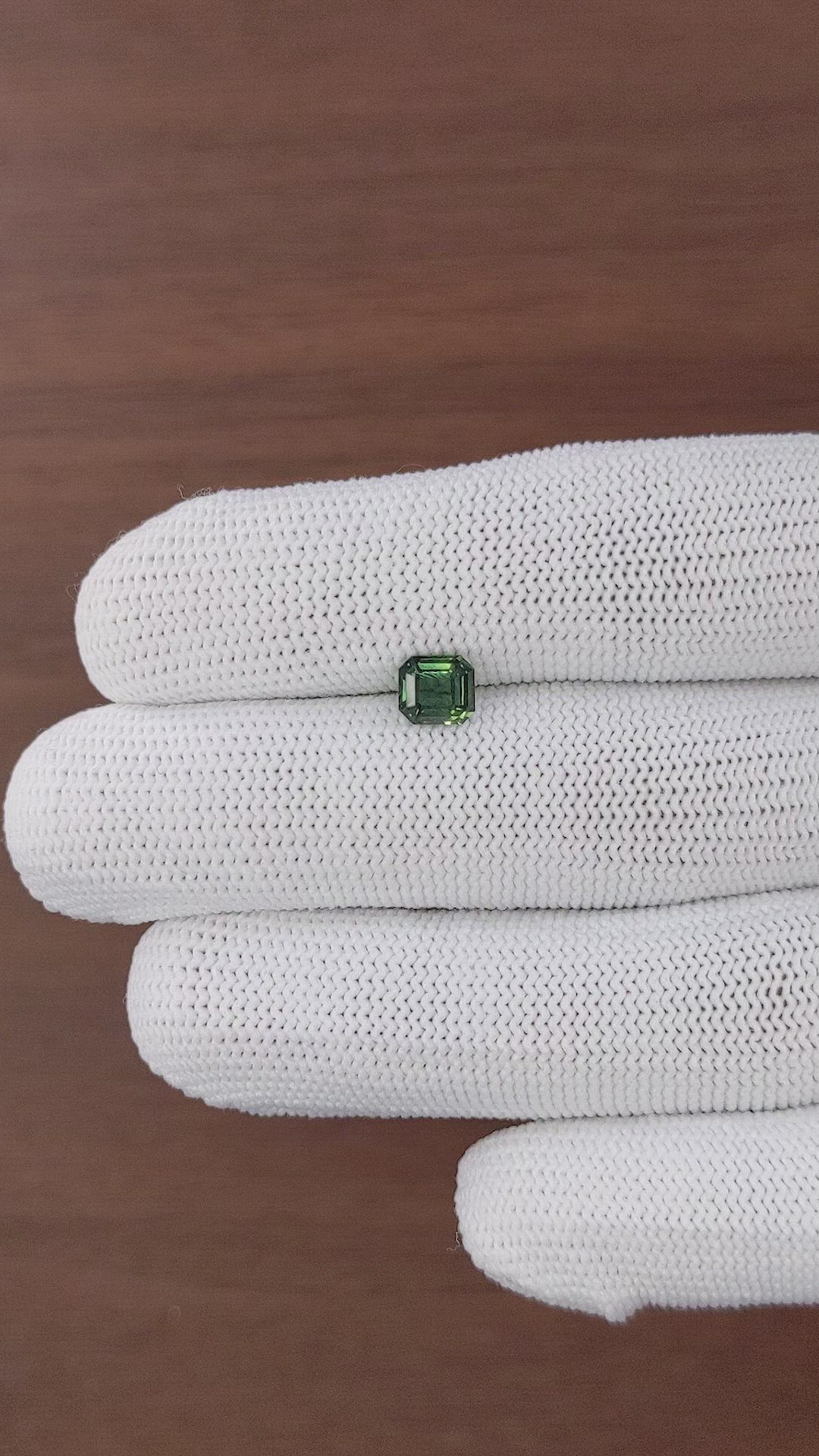 1.08 Ct. Yellowish Green Sapphire from Australia Size Video
