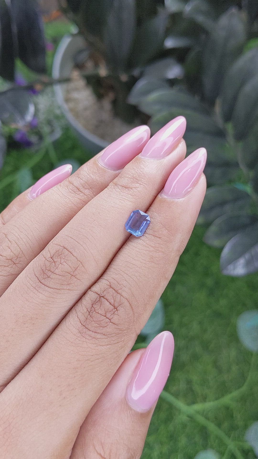 0.71 Ct. Purplish Blue Sapphire from Tanzania Size Video